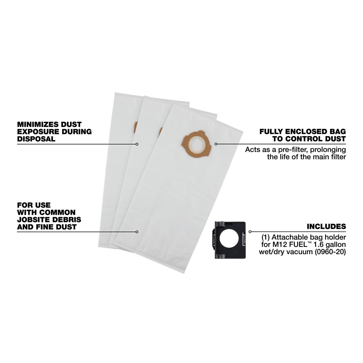 Milwaukee Dust Bag 3 pc