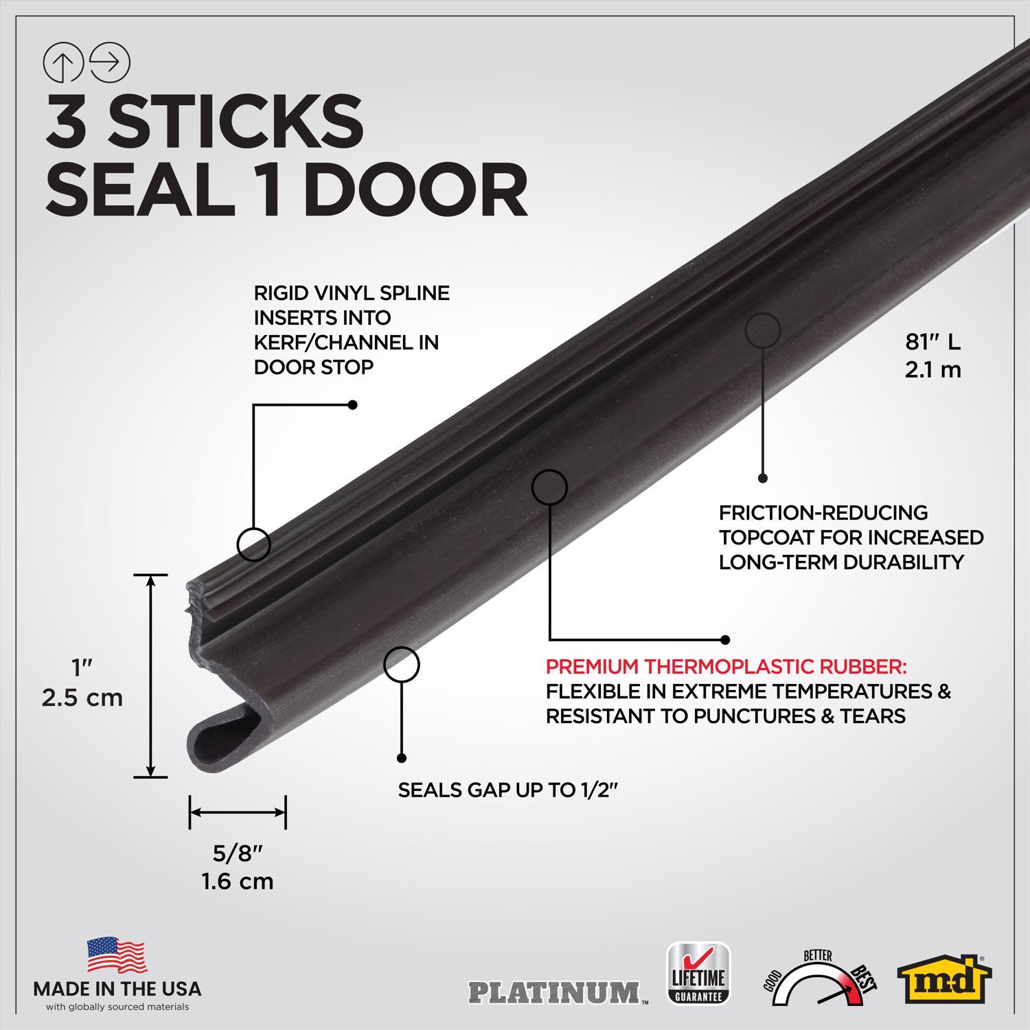 M-D Building Products PLATINUM Brown Rubber Kerf Molding For Doors 81 in. L X 0.63 in.