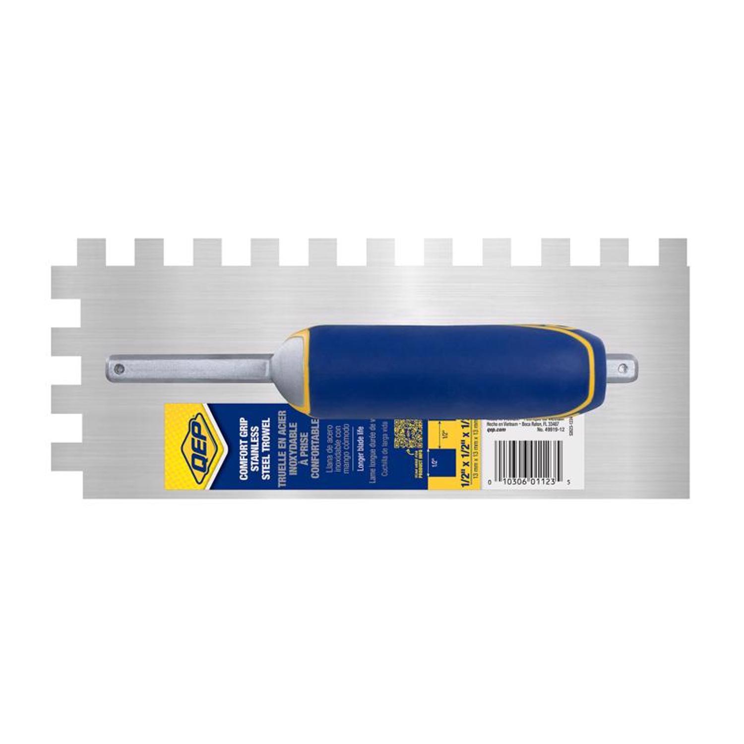 QEP 3.5 in. H X 4.5 in. W X 11 in. L Steel Square Notch Trowel 1 pk