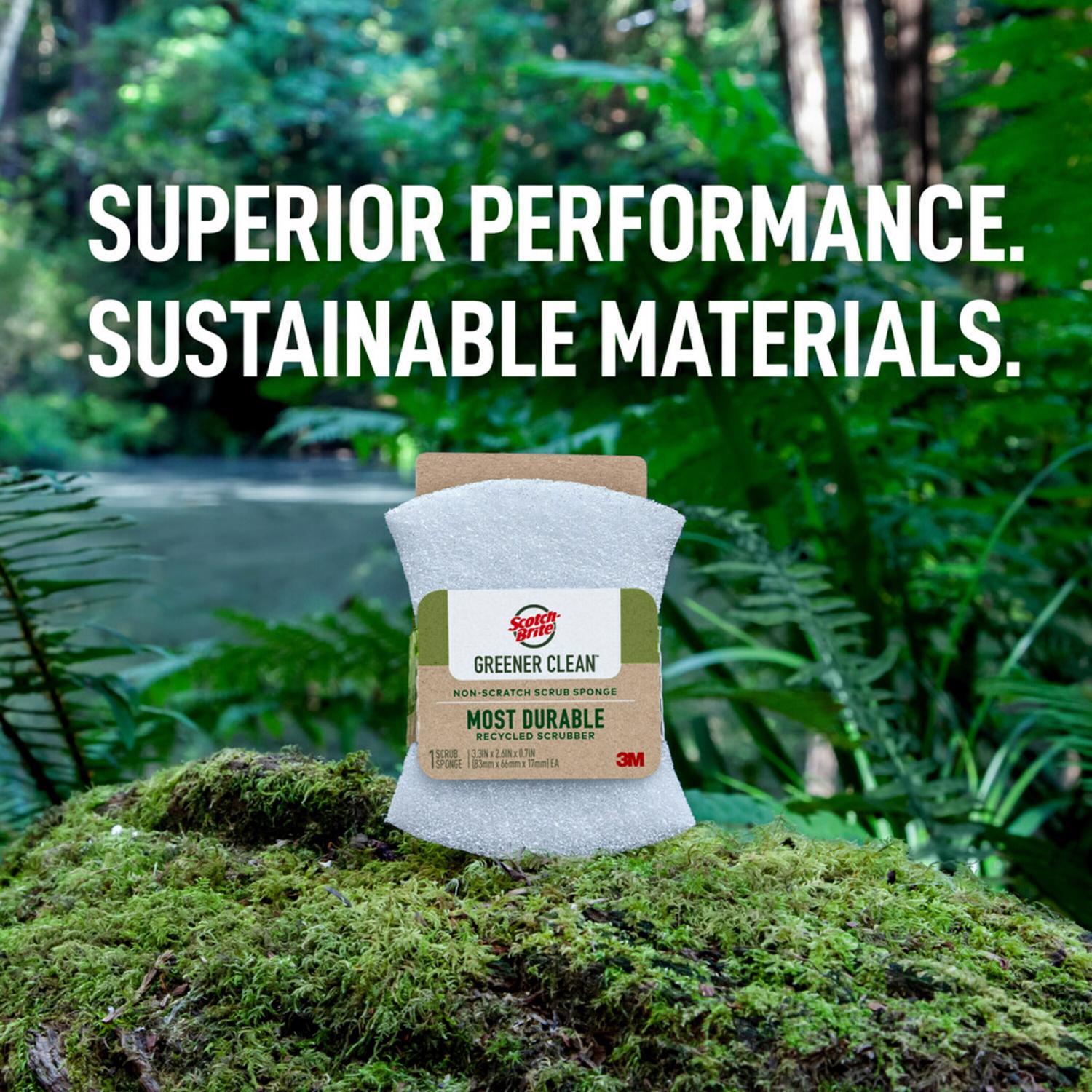 Scotch-Brite Greener Clean Non-Scratch Scrubber Sponge For Multi-Purpose 4.5 in. L 3 pk