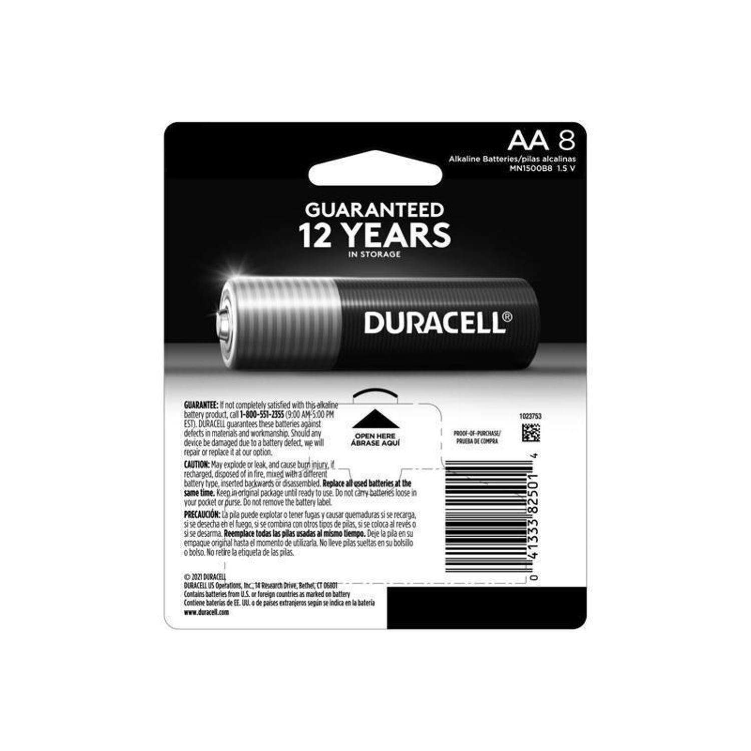 Duracell Coppertop AA Alkaline Batteries 8 pk Carded