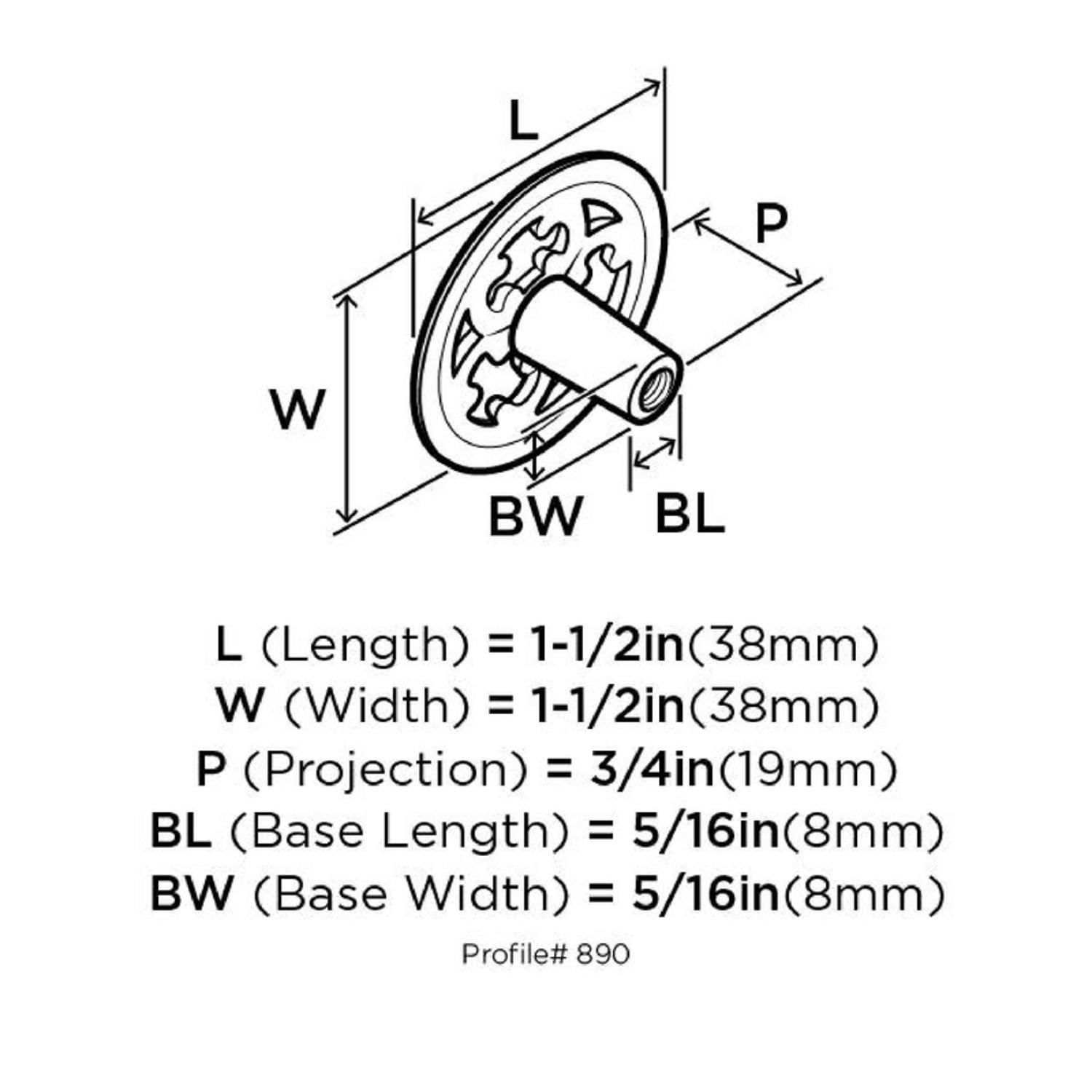 Amerock Allison Round Cabinet Knob 1-1/2 in. D 3/4 in. Antique Brass 1 pk