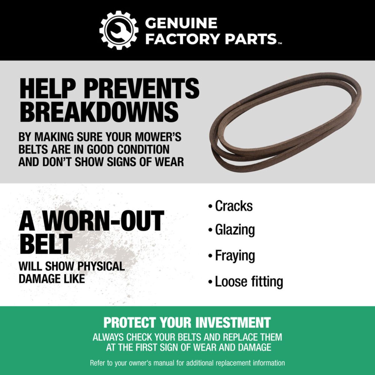 Genuine Factory Parts Deck Drive Belt for 60-in. Cutting Decks