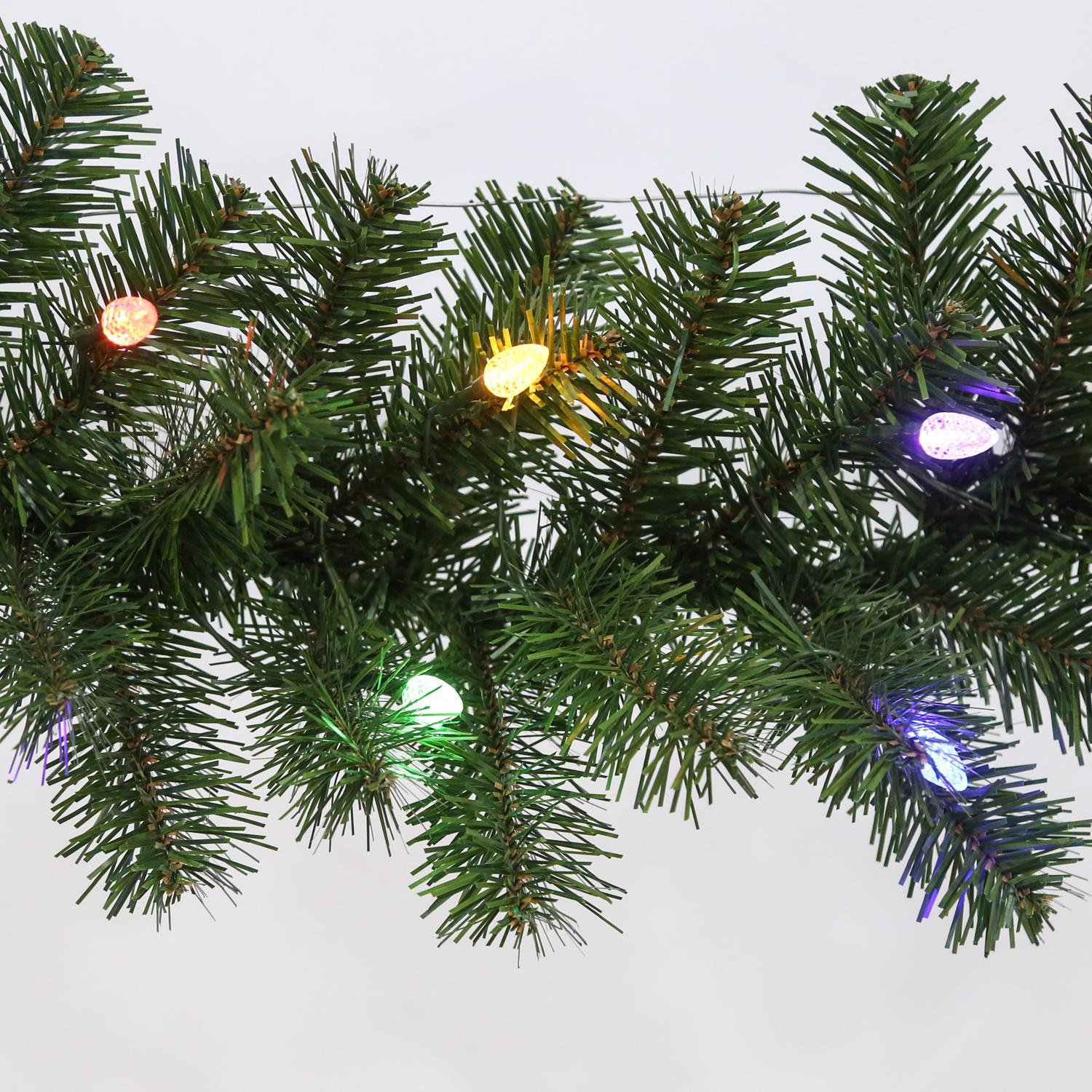 Celebrations 6 ft. L LED Prelit Multicolored LED and Multi-Function Northern Pine Garland