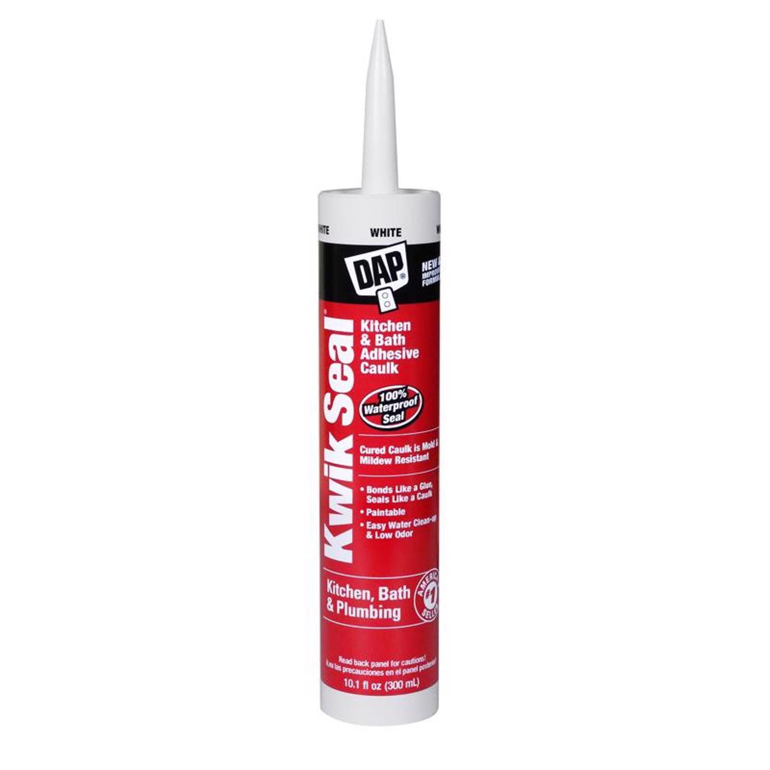 DAP Kwik Seal White Acrylic Latex Kitchen and Bath Adhesive Caulk 10.1