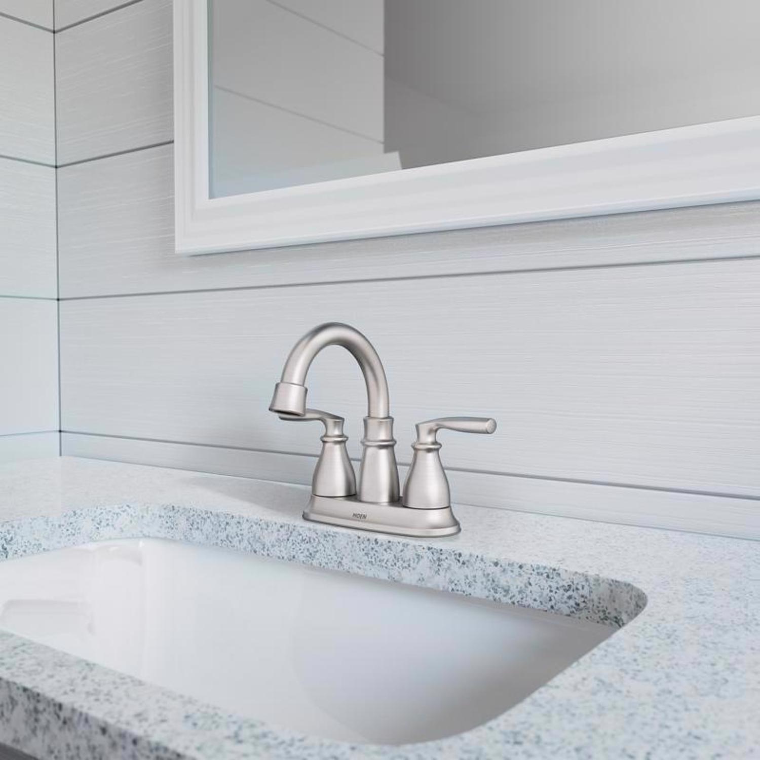 Moen Hilliard Brushed Nickel Bathroom Faucet 4 in.