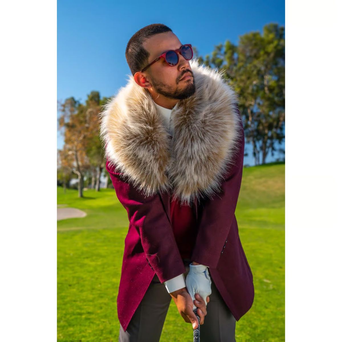 goodr Circle G - I'm Wearing Burgundy? Sunglasses Unisex Red Frame Brown Lens Polarized