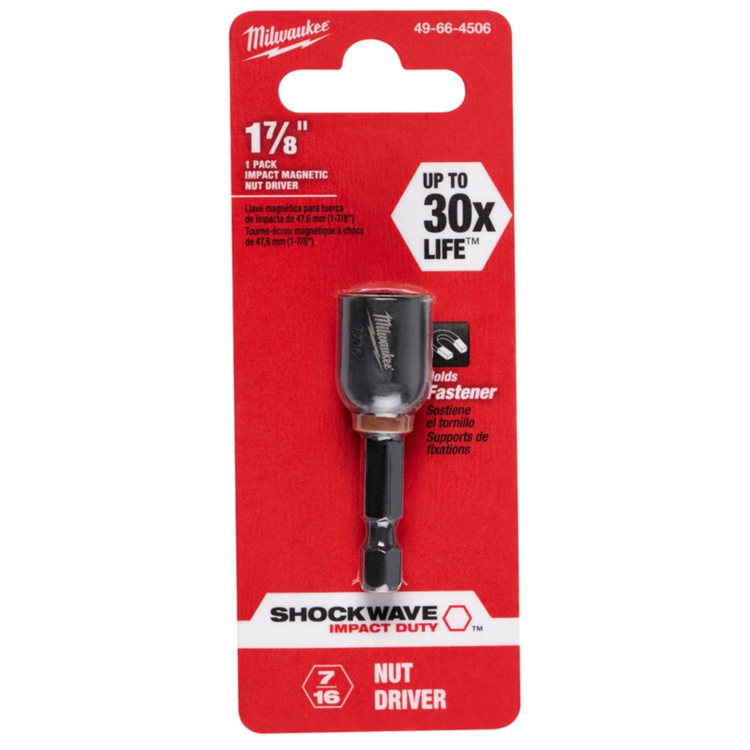 Milwaukee Shockwave 7/16 in. X 1-7/8 in. L Steel Nut Driver 1 pc