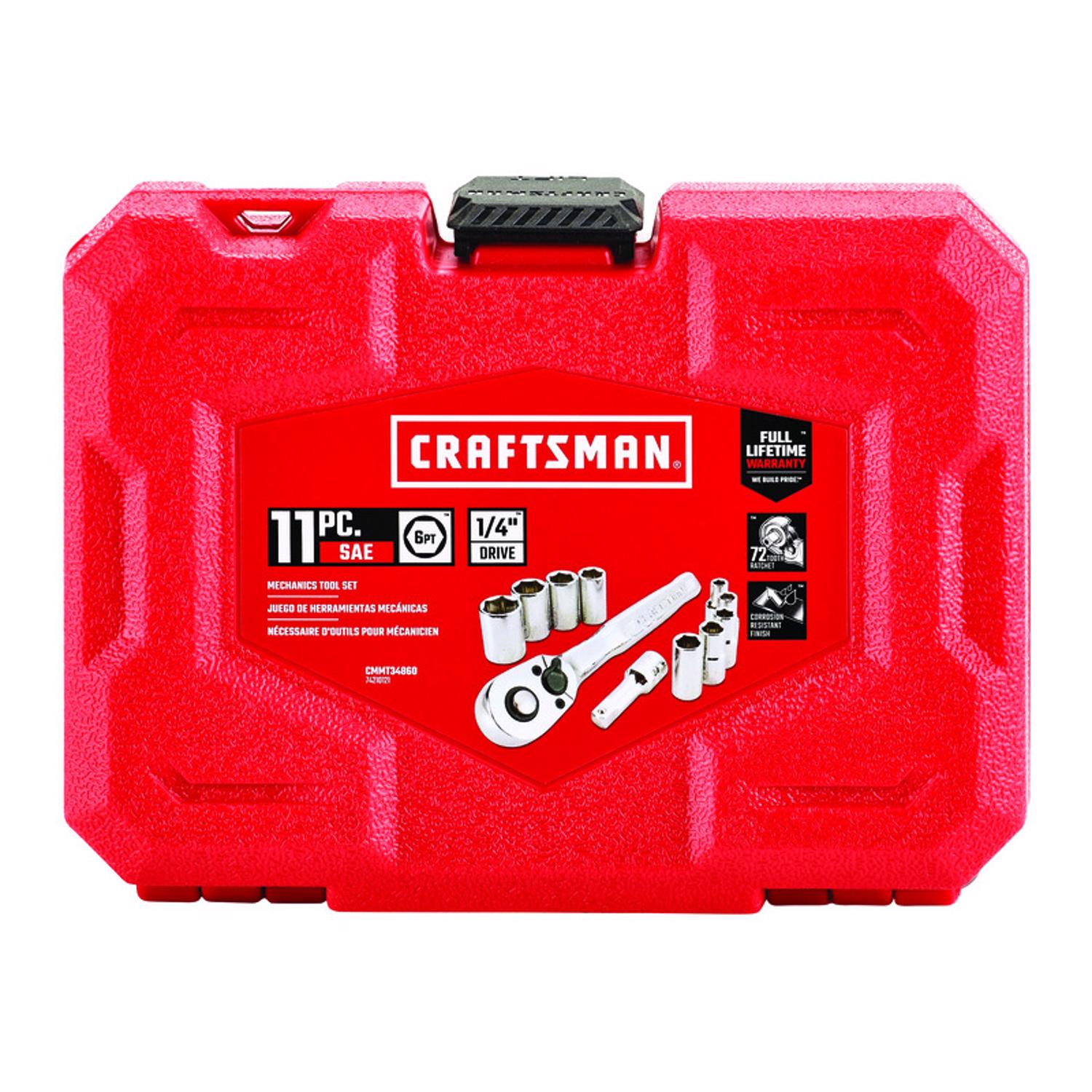 Craftsman 1/4 in. drive SAE 6 Point Socket and Ratchet Set 11 pc