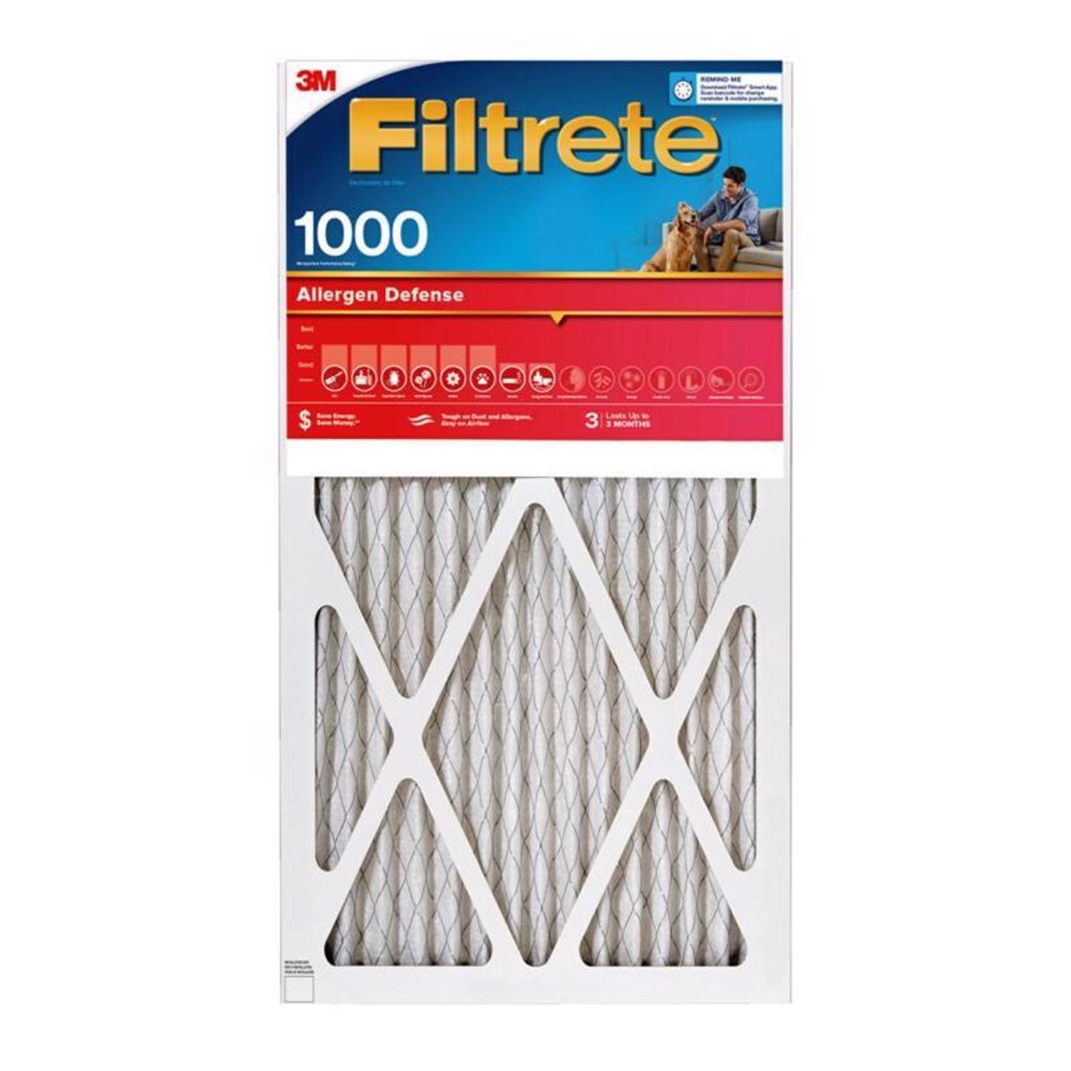 Filtrete Allergen Defense 12 in. W X 24 in. H X 1 in. D Polyester 11 MERV Pleated Air Filter 1 pk