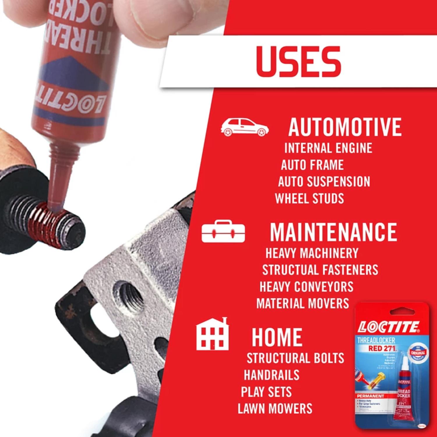 Loctite Threadlocker High Strength Threadlocker Liquid 0.2 oz