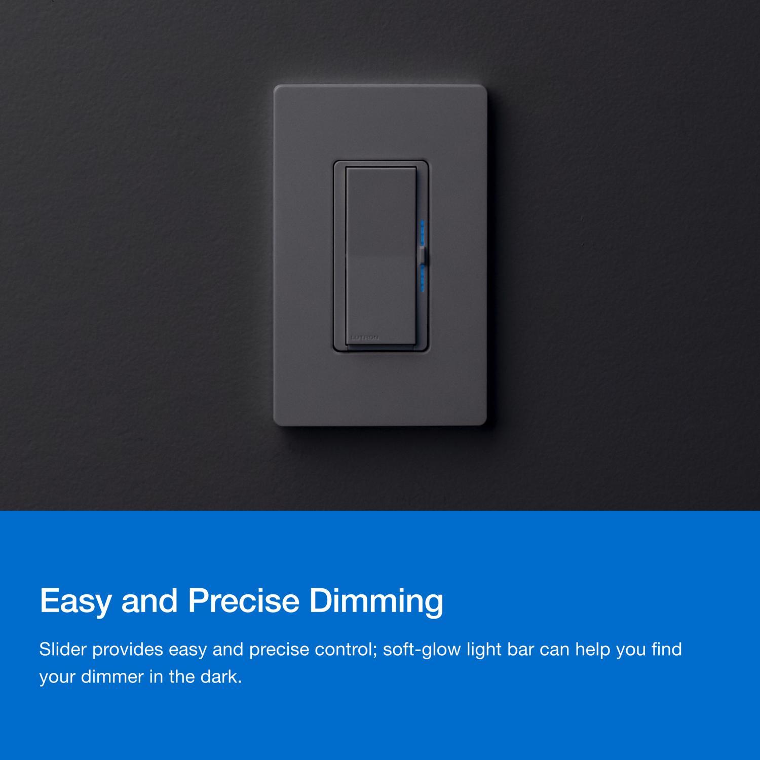 Lutron Diva 3-Way Smart-Enabled Dimmer and Remote White 1 pk