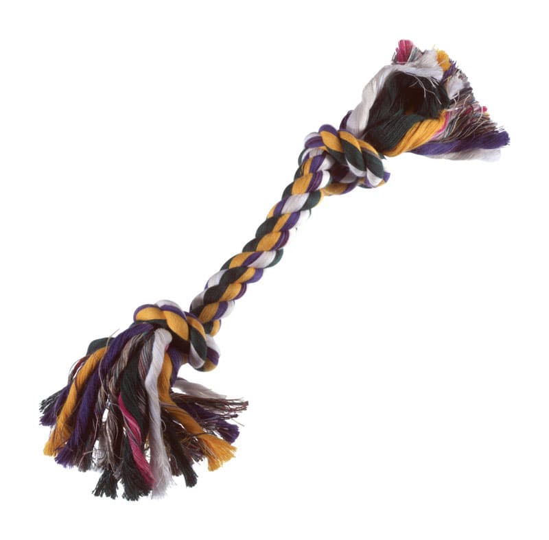 Boss Pet Digger's For Dog Multicolored Cotton Rag Bone Rope Dog Tug Toy Small 1 pk