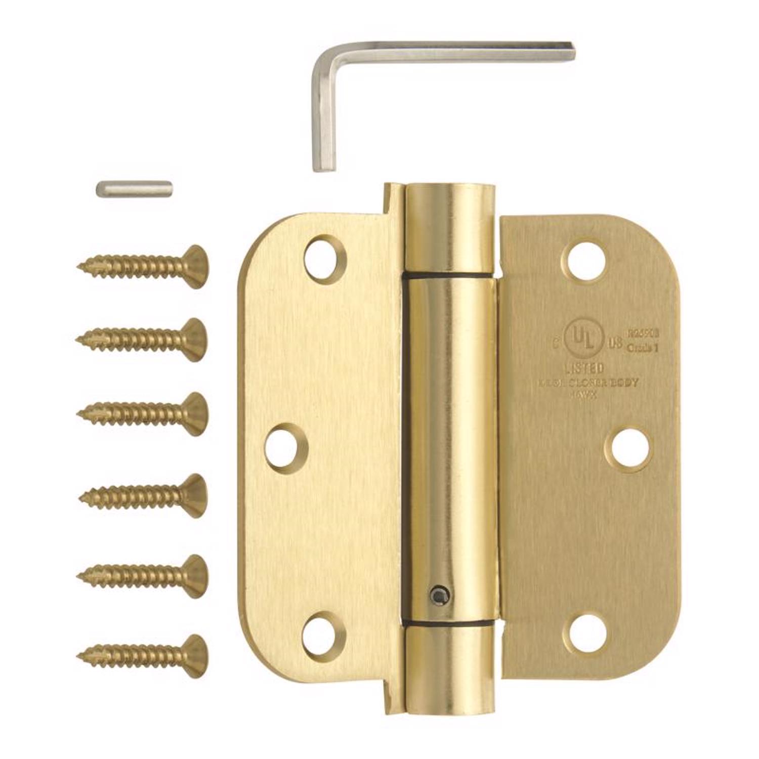 Ace 3.5 in. L Satin Brass Self Closing Hinge 1 pk