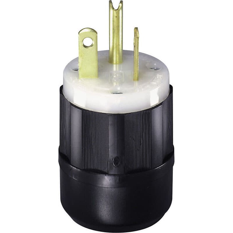 Leviton Industrial Nylon Ground/Straight Blade Plug 5-20P 18-10 AWG 2 Pole 3 Wire