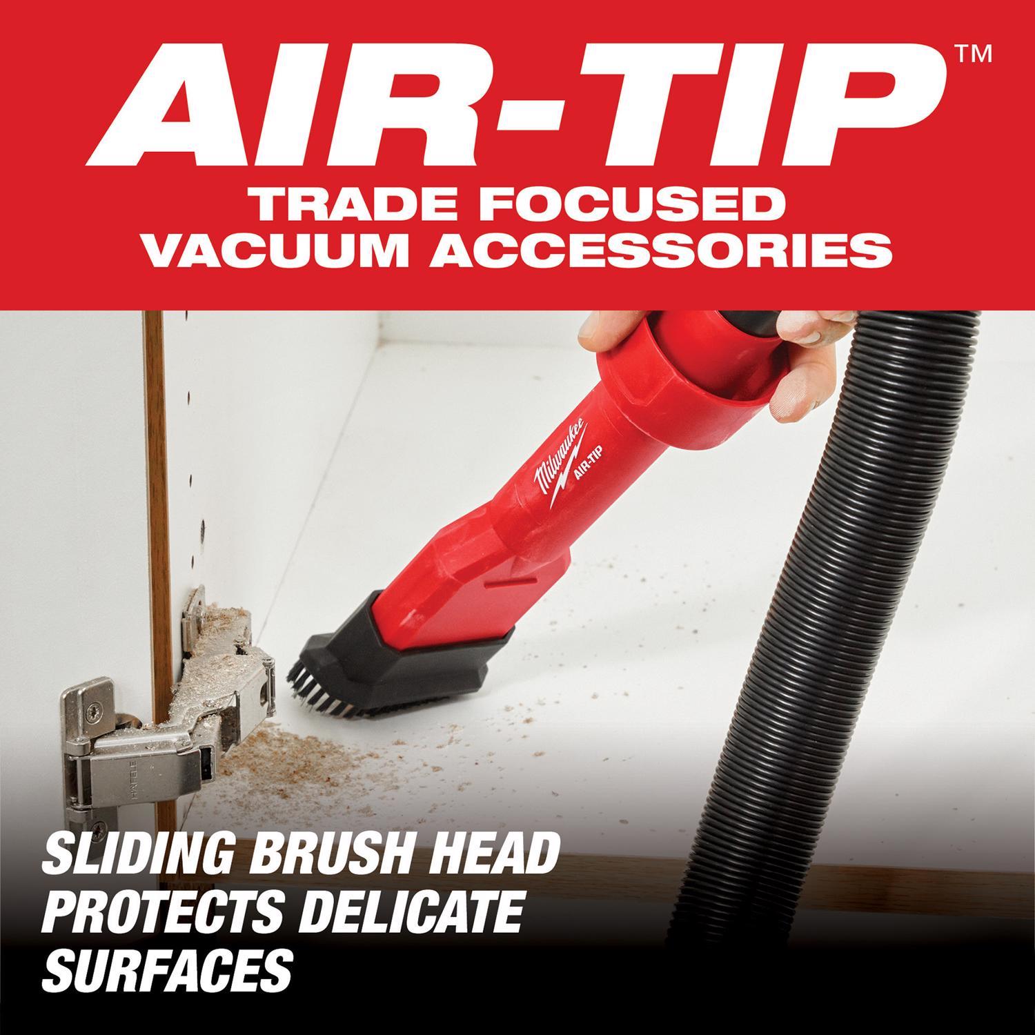 Milwaukee AIR-TIP 1-1/4 in. - 2-1/2 in. Shop 2 in 1 Utility Wet/Dry Vac Brush 1 pc