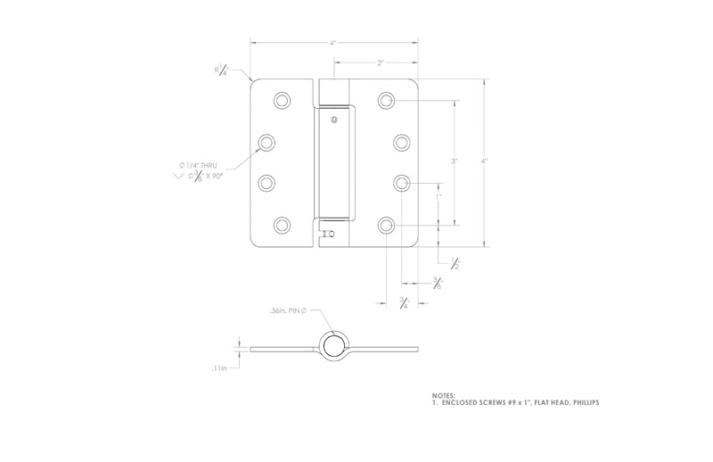 Ace 4 in. L Satin Brass Self Closing Hinge 1 pk Stine Home + Yard