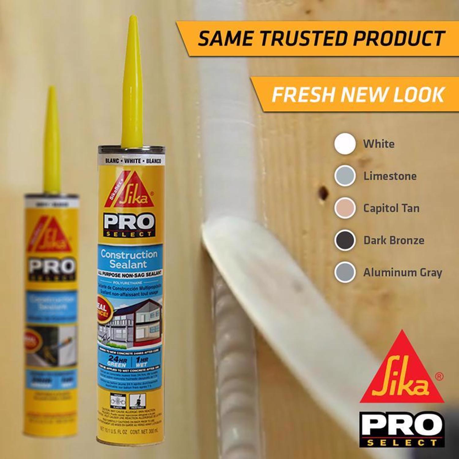 Sika Pro Select White Polyurethane All Purpose Construction Sealant 10.1 oz