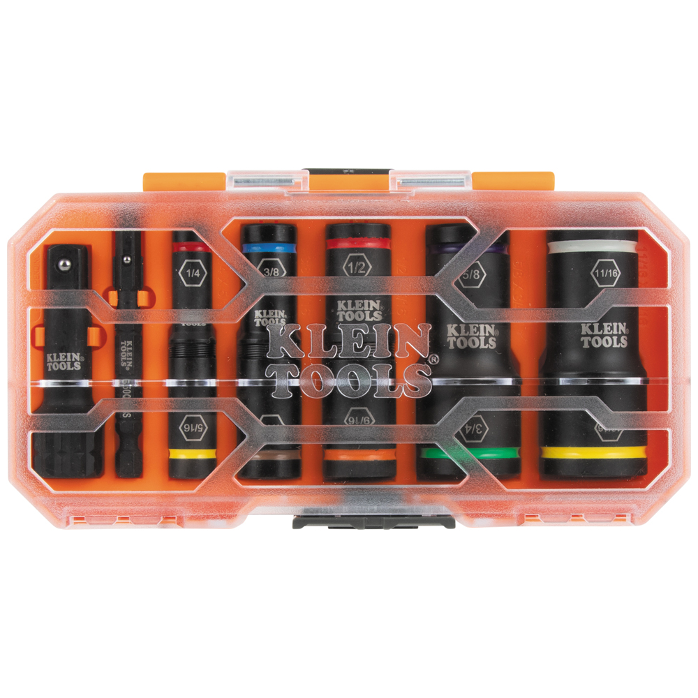 Klein KNECT Flip-10 Heavy Duty Flip Impact Socket Set, SAE, 8-Piece