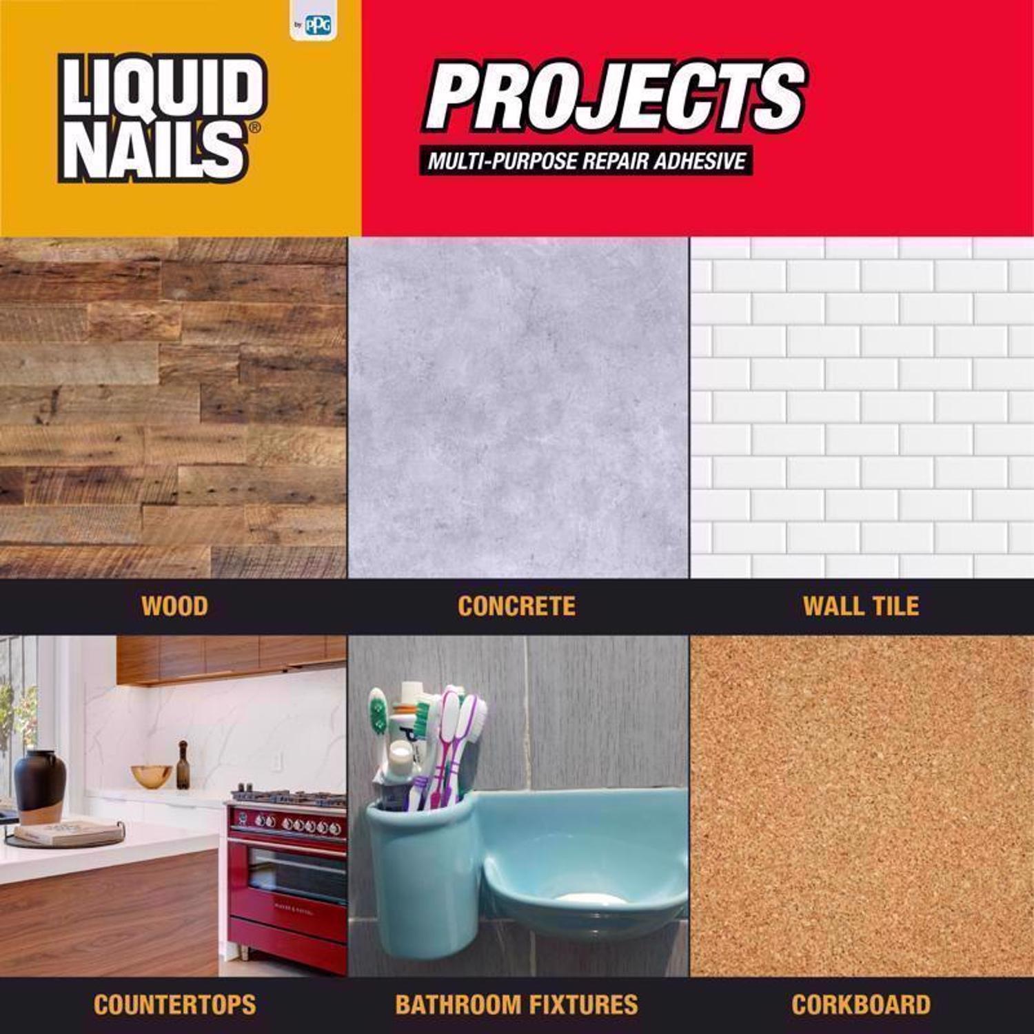 Liquid Nails Small Projects High Strength Latex White Adhesive 4 oz
