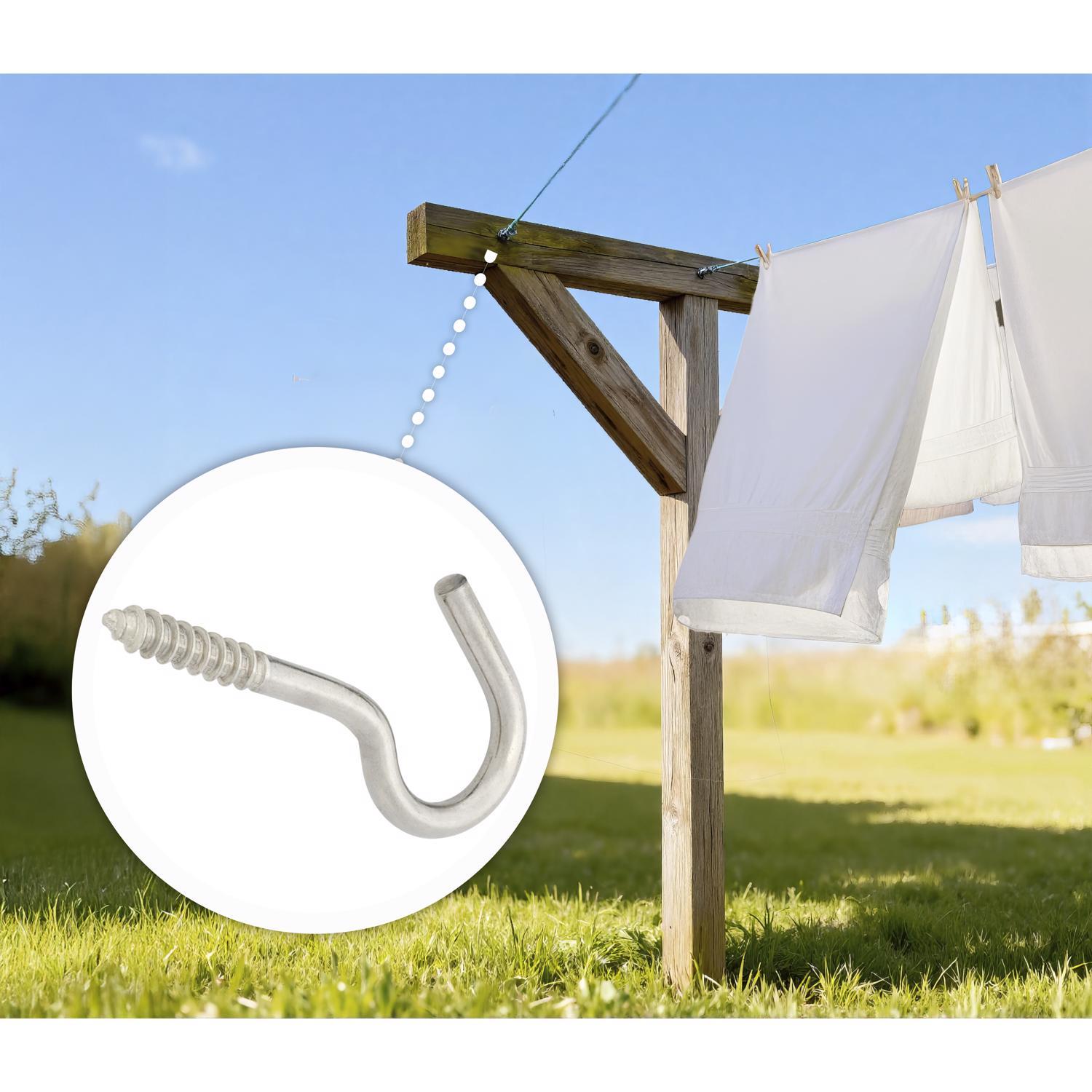 Hampton Small Stainless Steel 4.1875 in. L Clothesline Hook 215 lb 1 pk