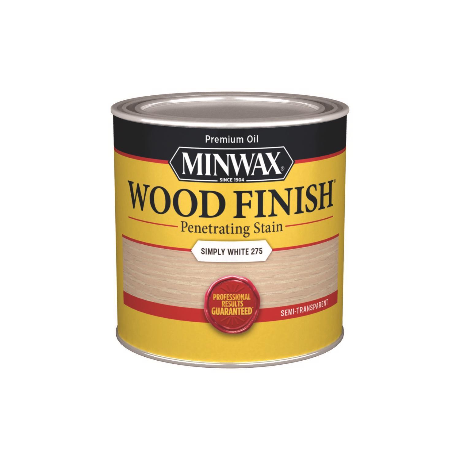 Minwax Wood Finish Semi-Transparent Simply White Oil-Based Penetrating Wood Finish 1/2 pt