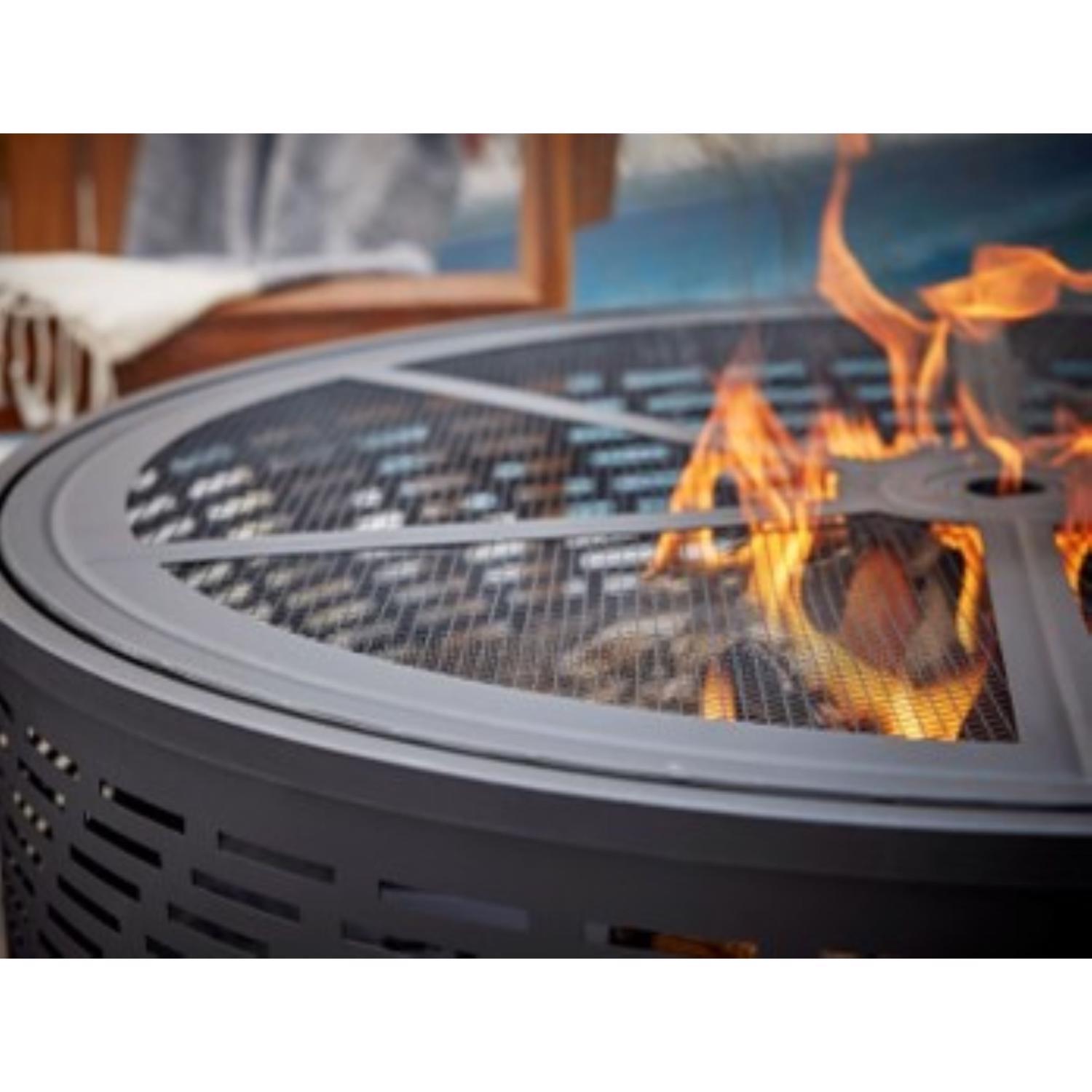 Living Accents 35 in. W Steel Round Wood Fire Pit
