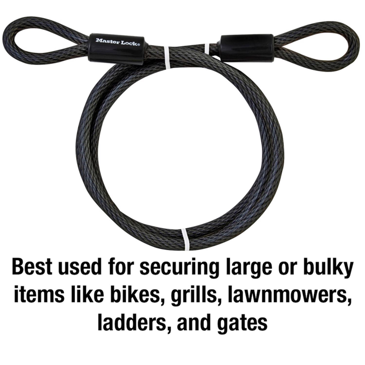 Master Lock 3/8 in. D X 72 in. L Vinyl Coated Steel Flexible Braided Steel Cable