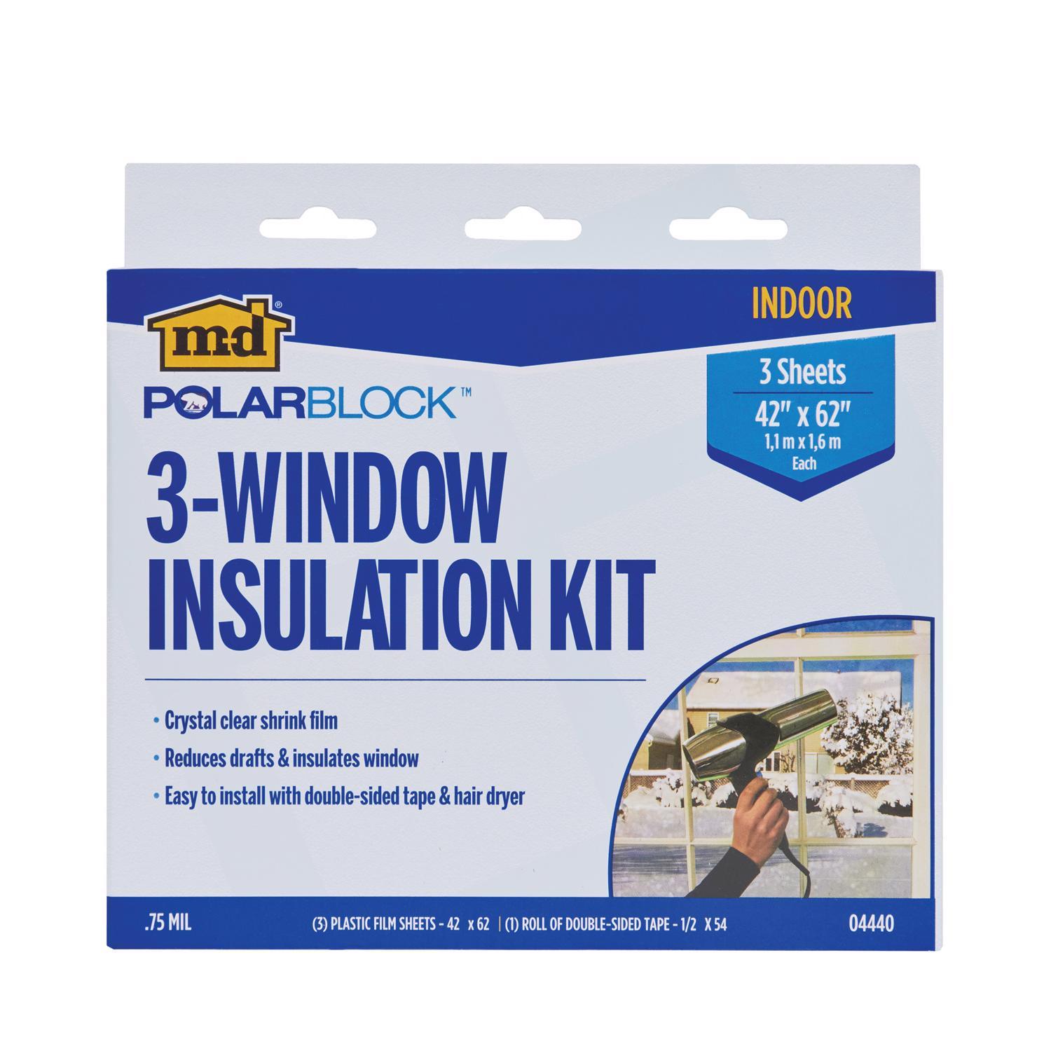 M-D Building Products Polar Block Indoor Window Shrink Film 42 in. L X 62 in. W 3 sheet