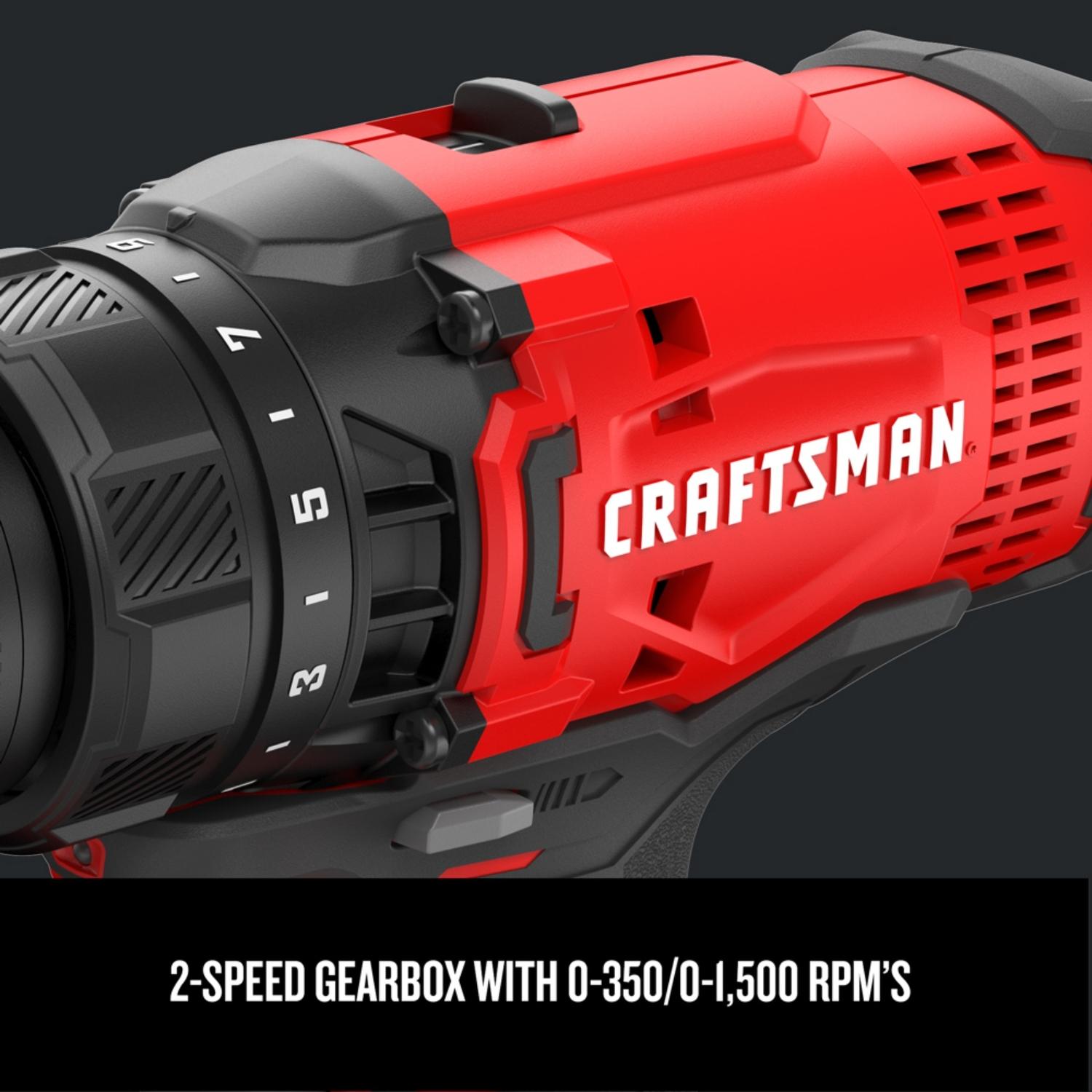 Craftsman V20 1/2 in. Brushed Cordless Drill Kit (Battery & Charger)