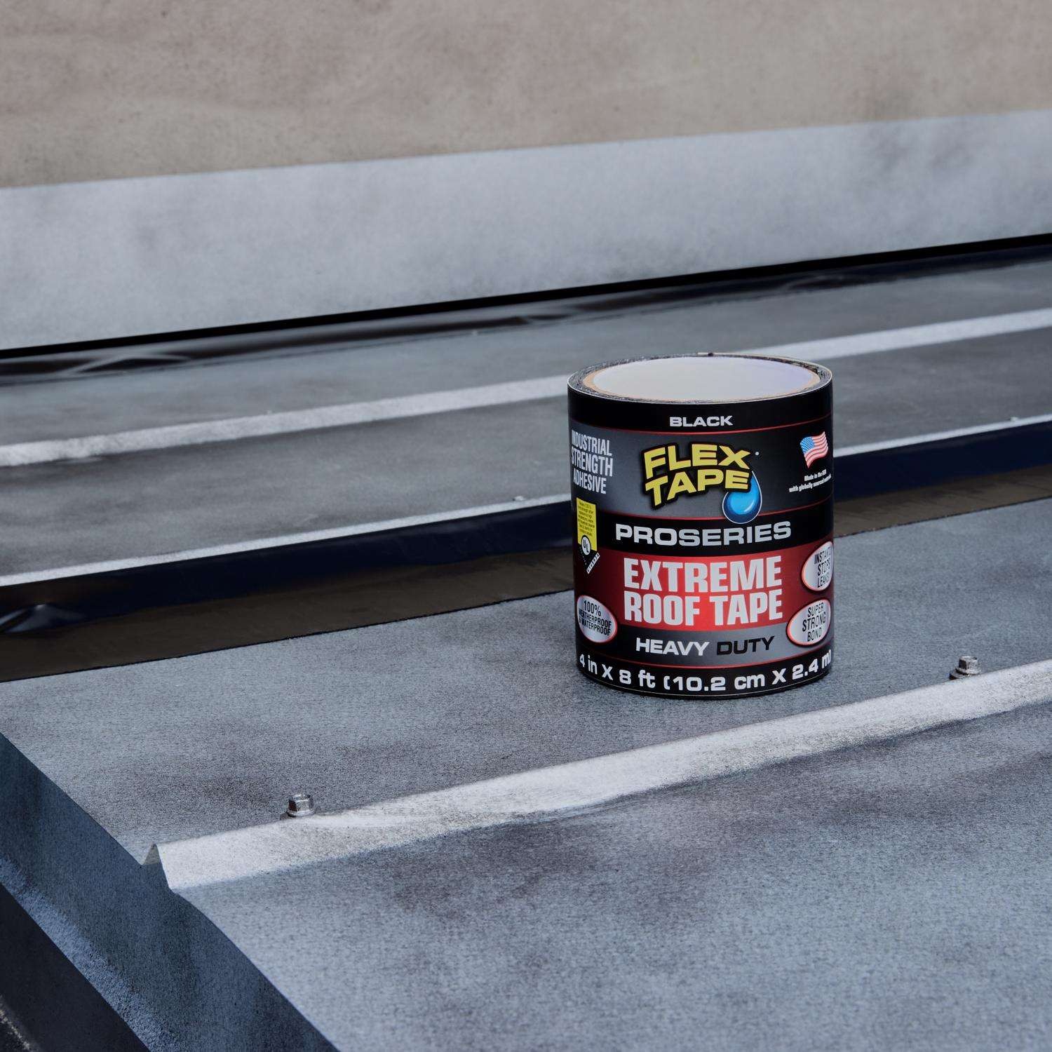 Flex Seal Flex Tape Pro Series 4 In. x 8 Ft. Extreme Roof Patching Tape Black