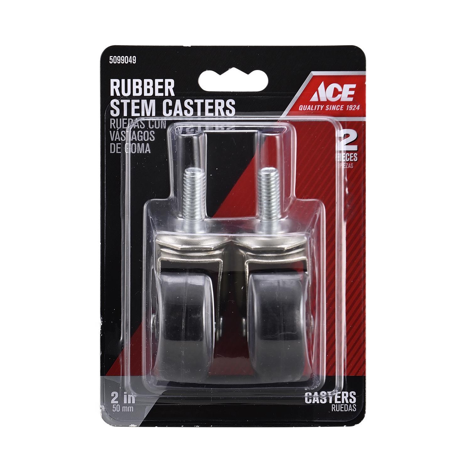 Ace 2 in. D Swivel Soft Rubber Caster 80 lb 2 pk