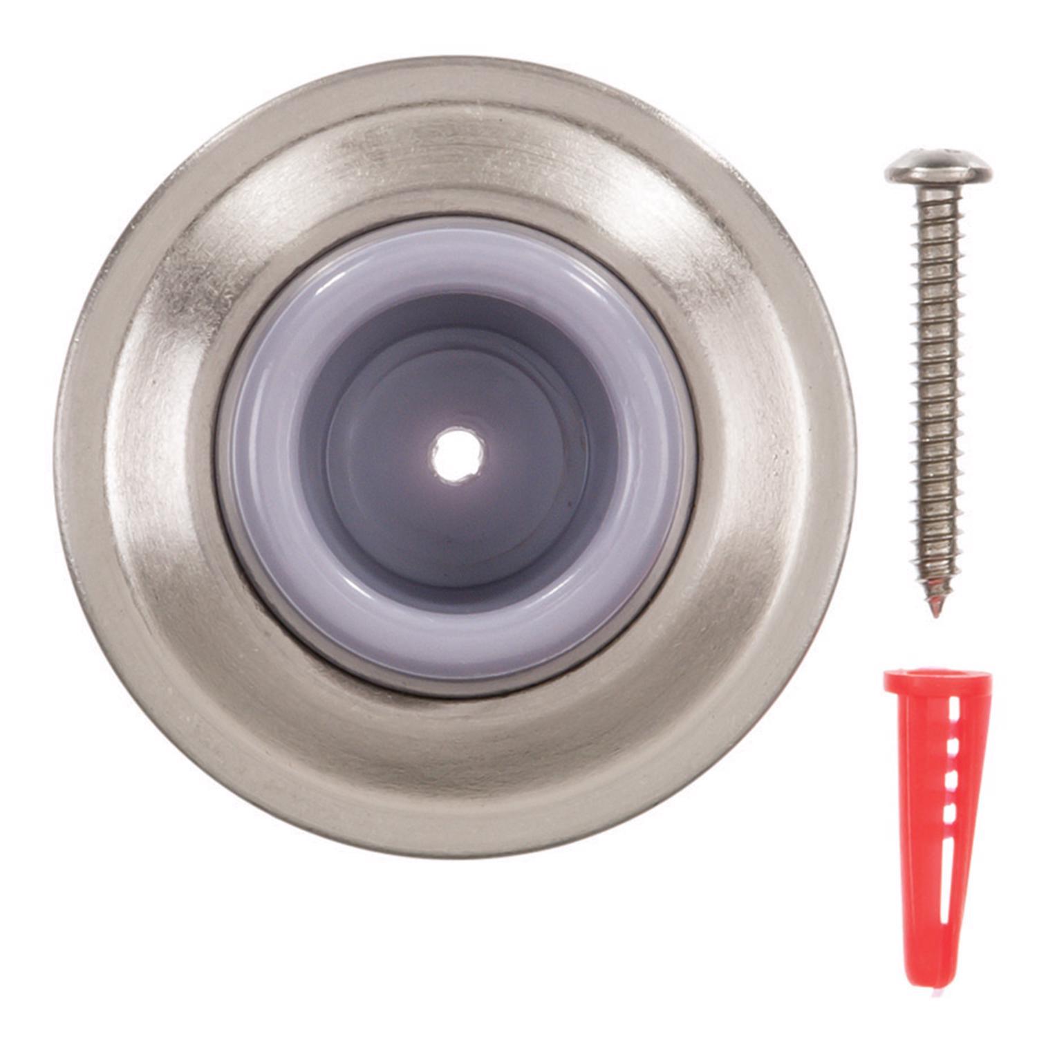 Ace 2-1/4 in. W Metal Satin Nickel Gold Wall Door Stop Mounts to wall 1/4 in.