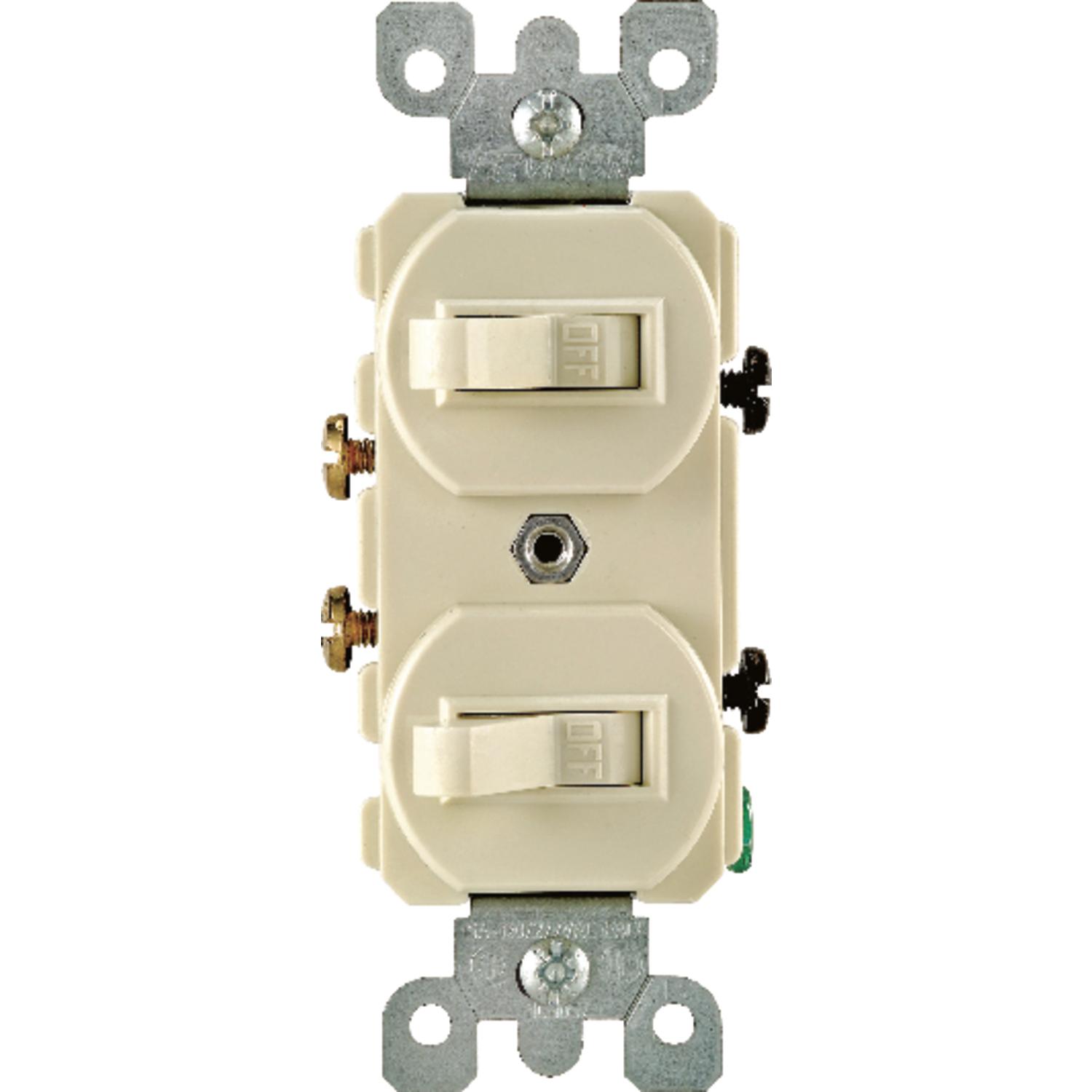 Leviton 15 amps Single Pole Toggle Switch Ivory 1 pk