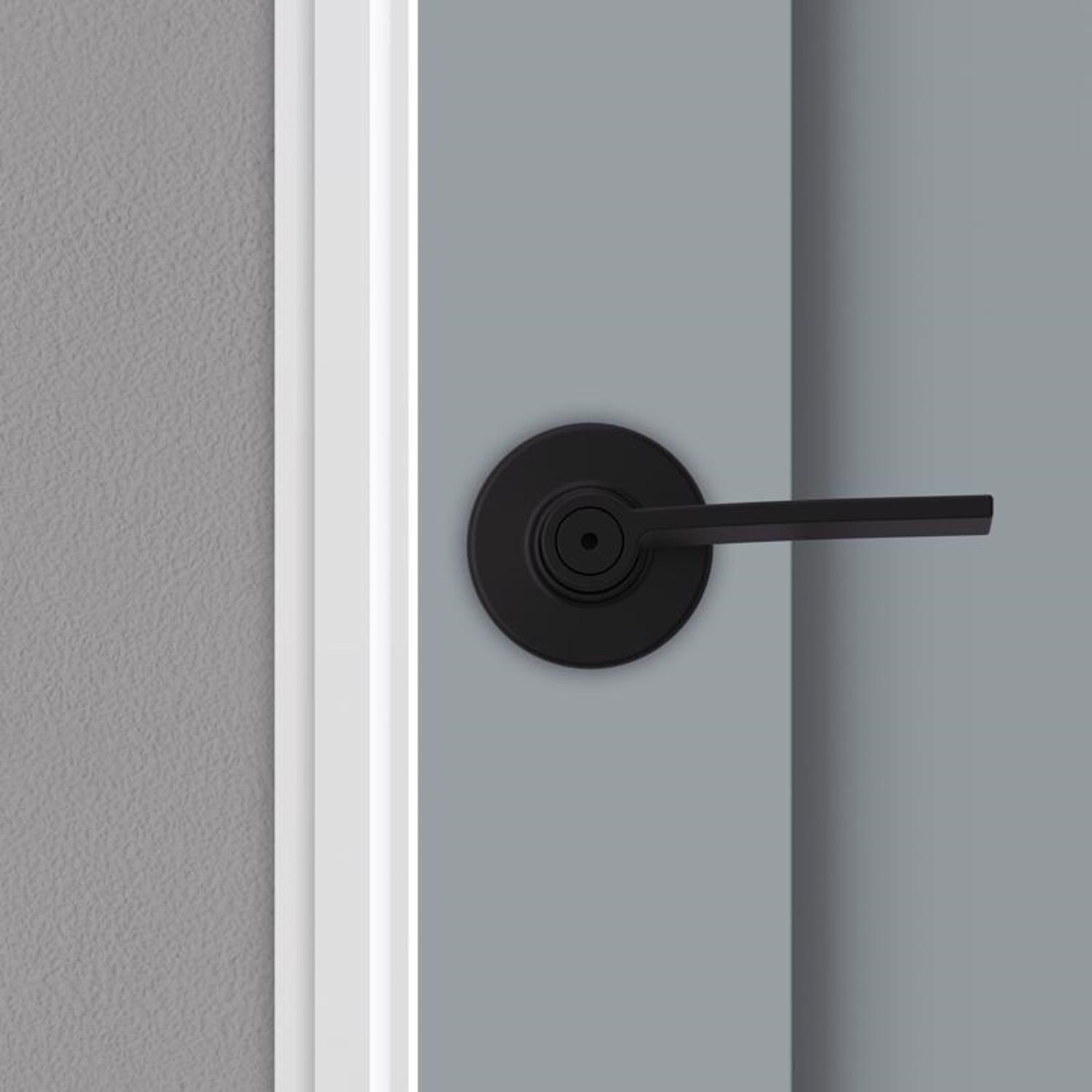 Kwikset Ladera Matte Black Privacy Lever