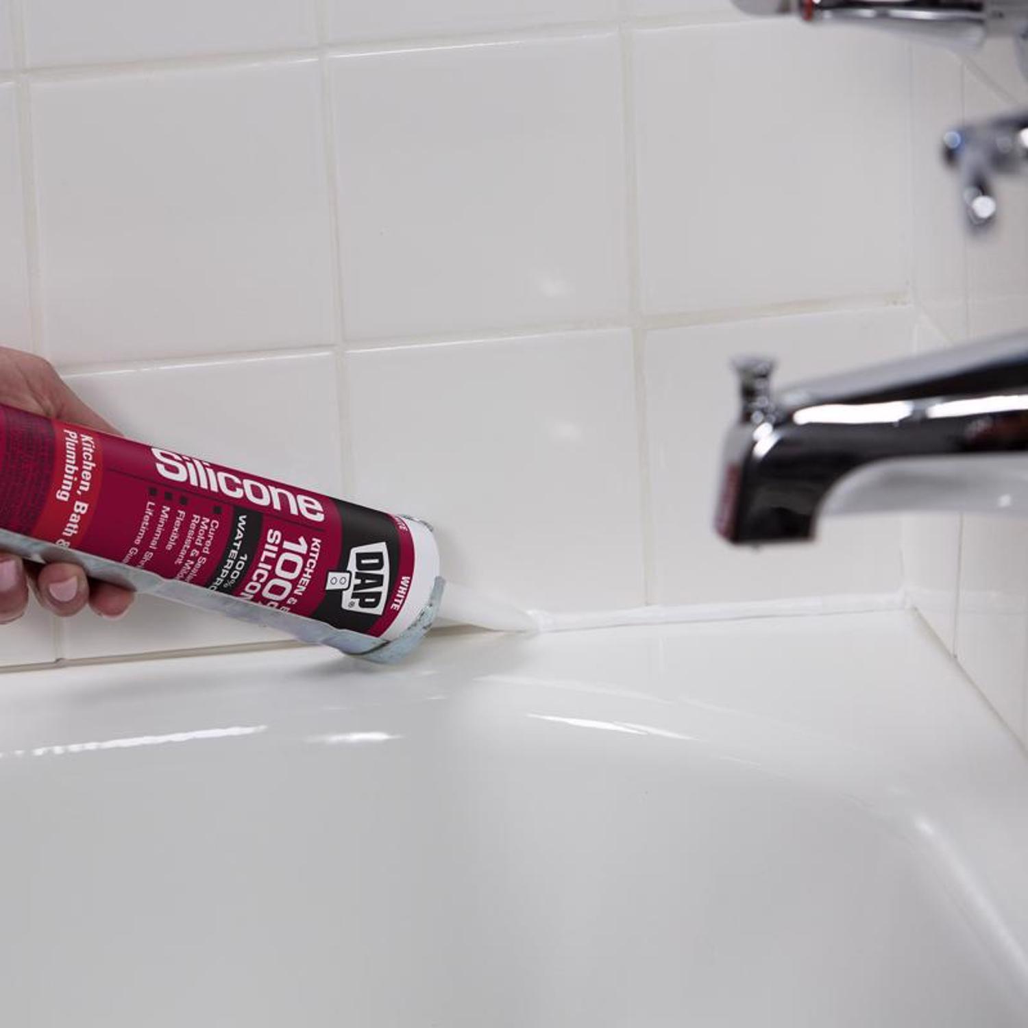 DAP White Silicone Kitchen and Bath Sealant 10.1 oz