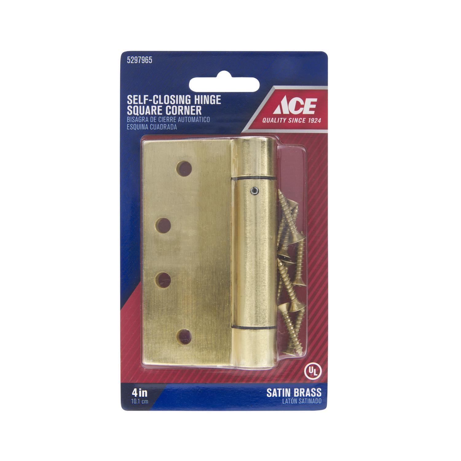 Ace 4 in. L Satin Brass Self Closing Hinge 1 pk