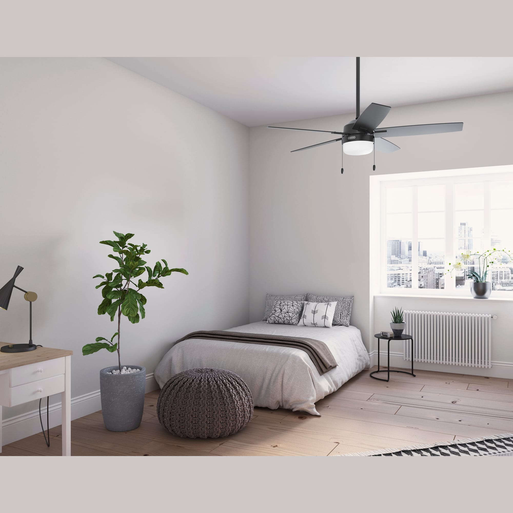 Hunter Fan Anisten 52 inch Matte Black with Matte Black / Dark Gray Oak Blades Ceiling Fan