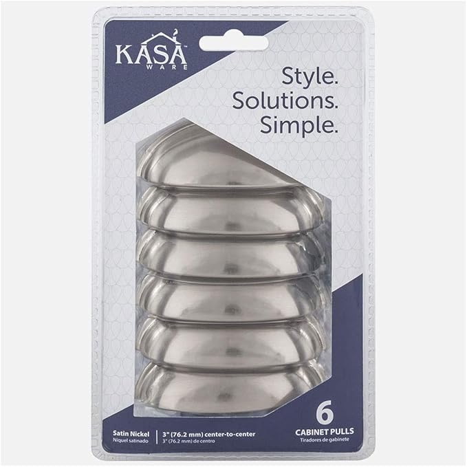 KasaWare Cabinet Pull Satin Nickel 6 pack