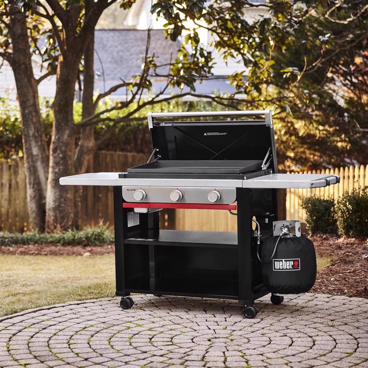 Weber Slate Rust-Resistant 3 Burner Liquid Propane Outdoor Griddle Black 30IN