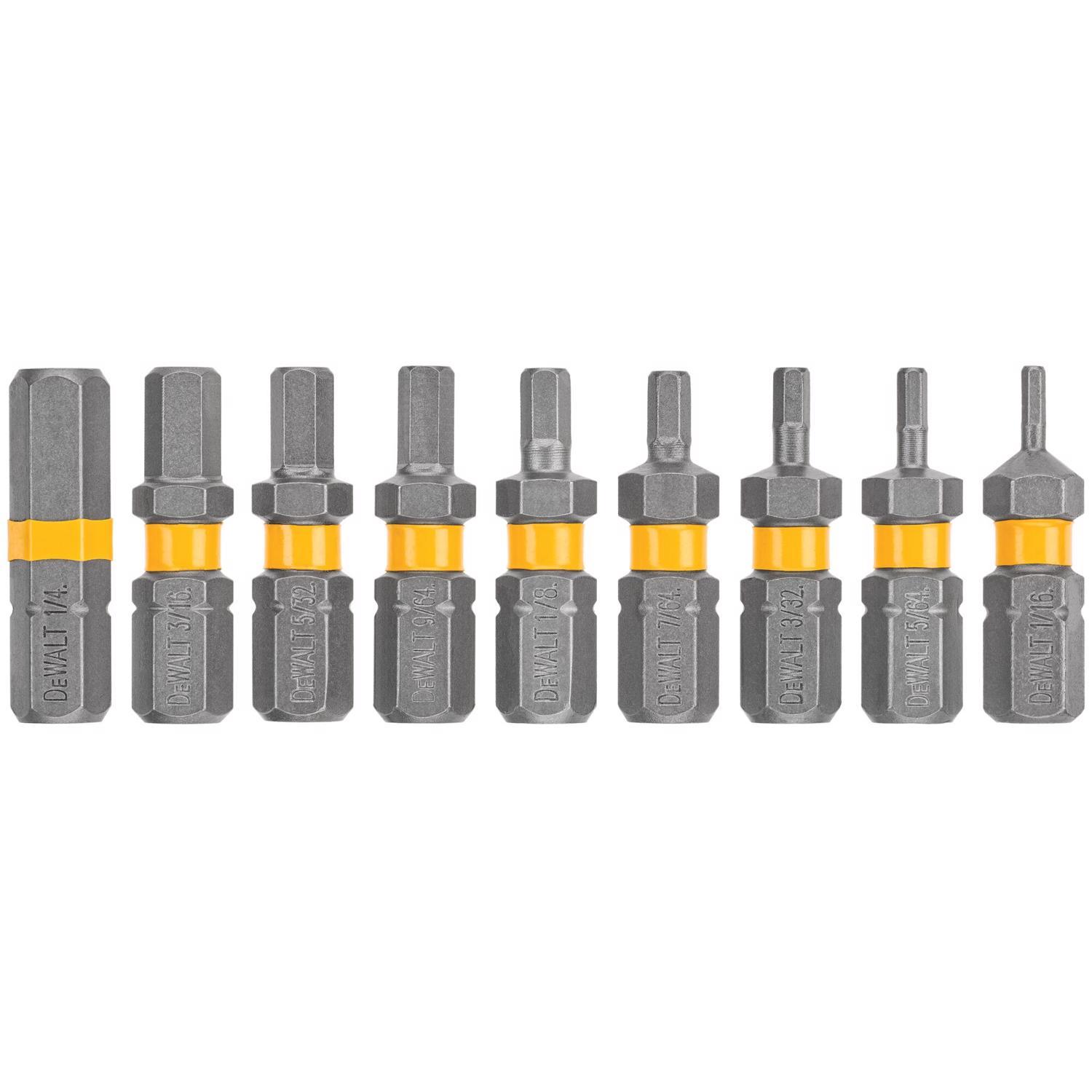 DEWALT Max Fit Hex 1 in. L Screwdriver Bit Set Steel 9 pk