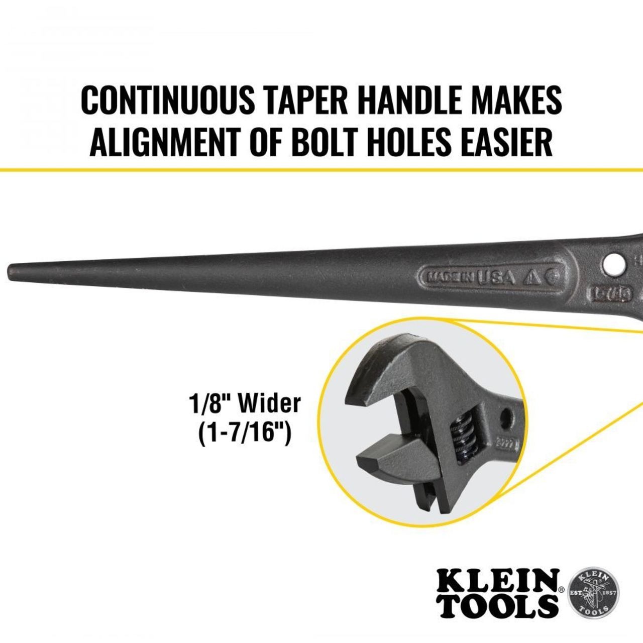 Klein Tools Adjustable Spud Wrench, 10-in.