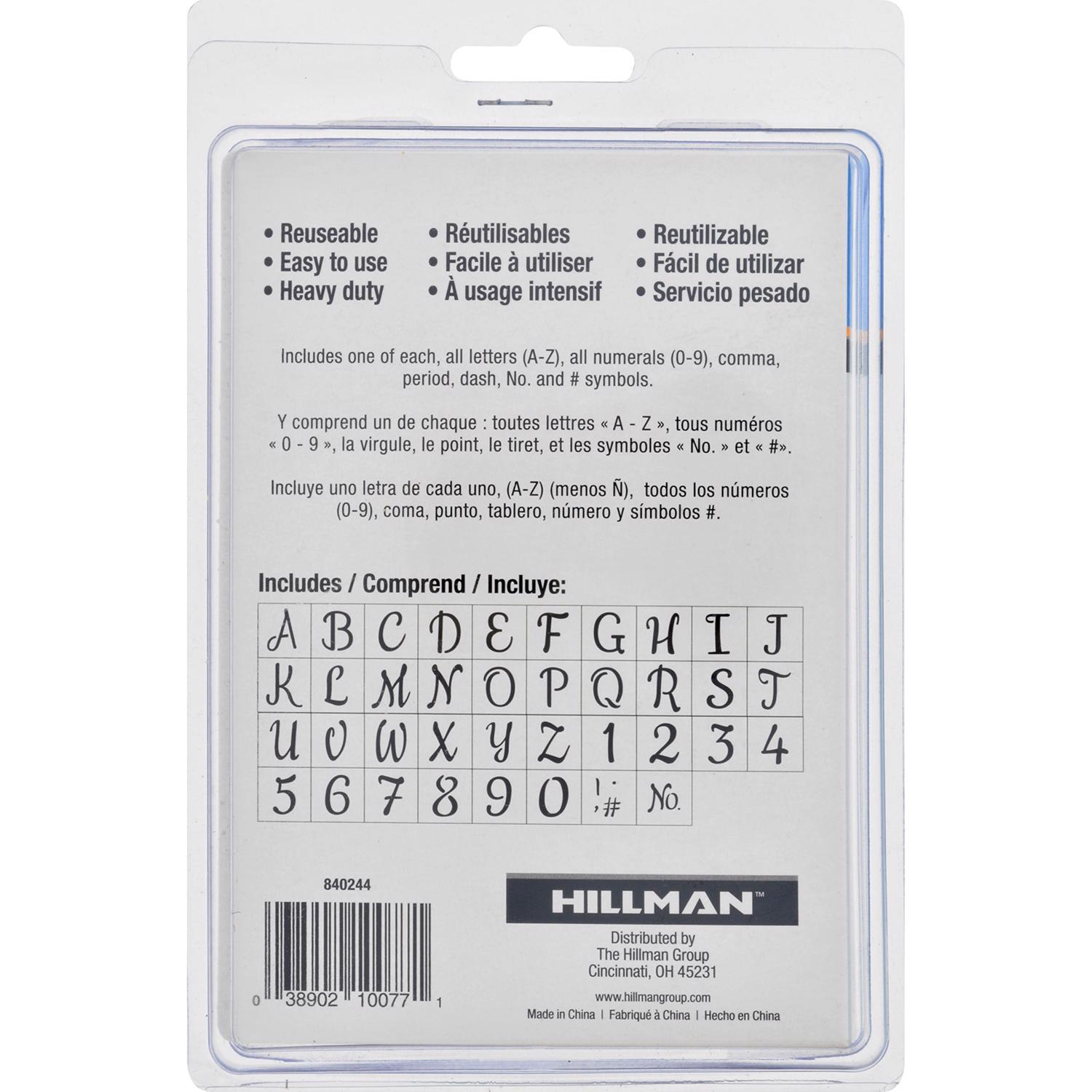HILLMAN 4 in. Oil Board Decorative Script Stencil Pack 4 Inch Stencil Set 38 pk