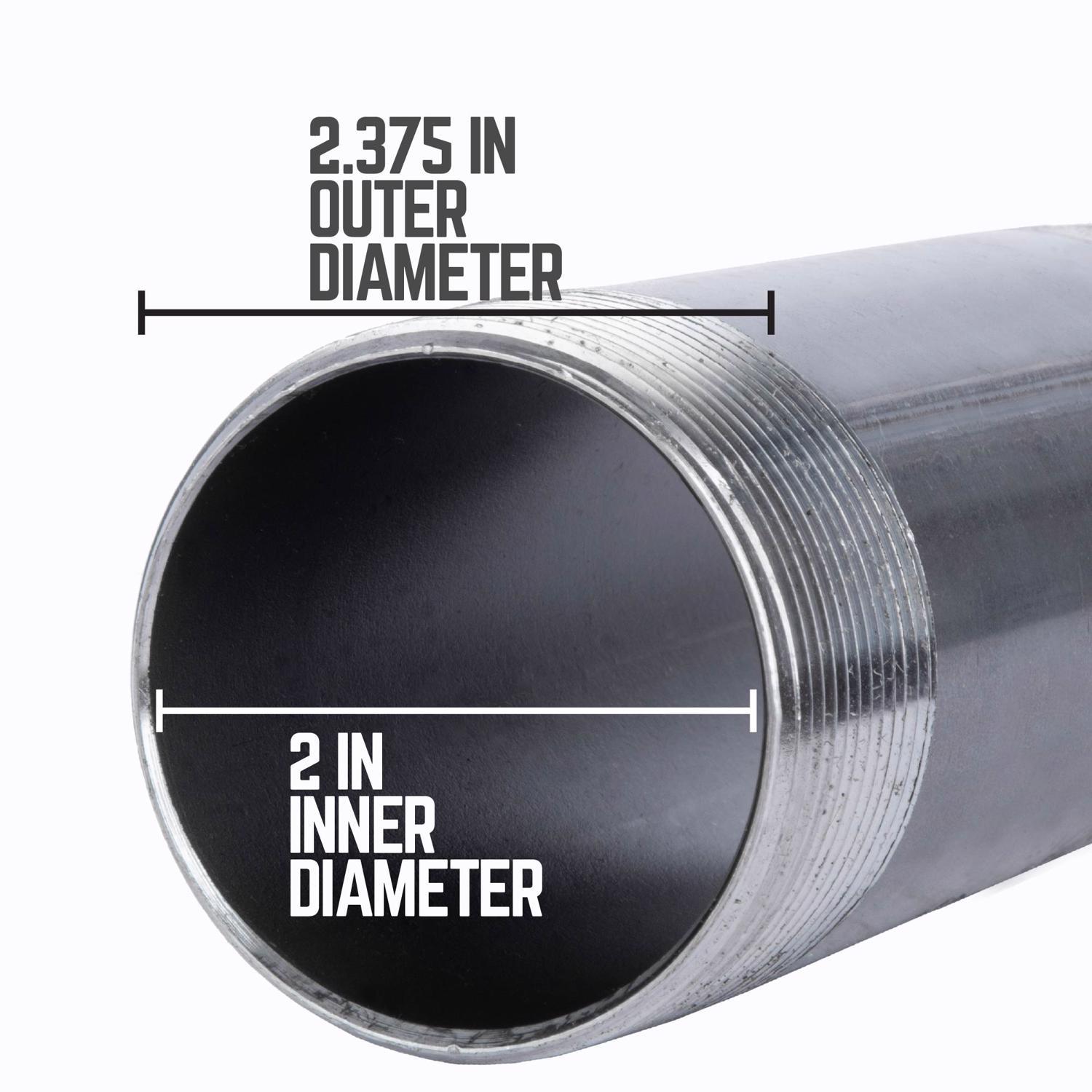 STZ Industries 2 in. MIP each X 2 in. D MIP Black Steel 6 in. L Nipple