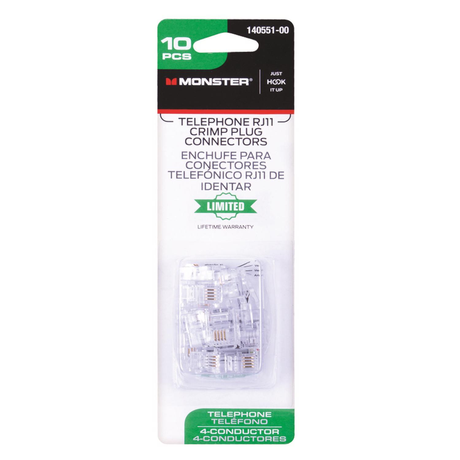 Monster Just Hook It Up RJ-11 Crimp Plug Connector