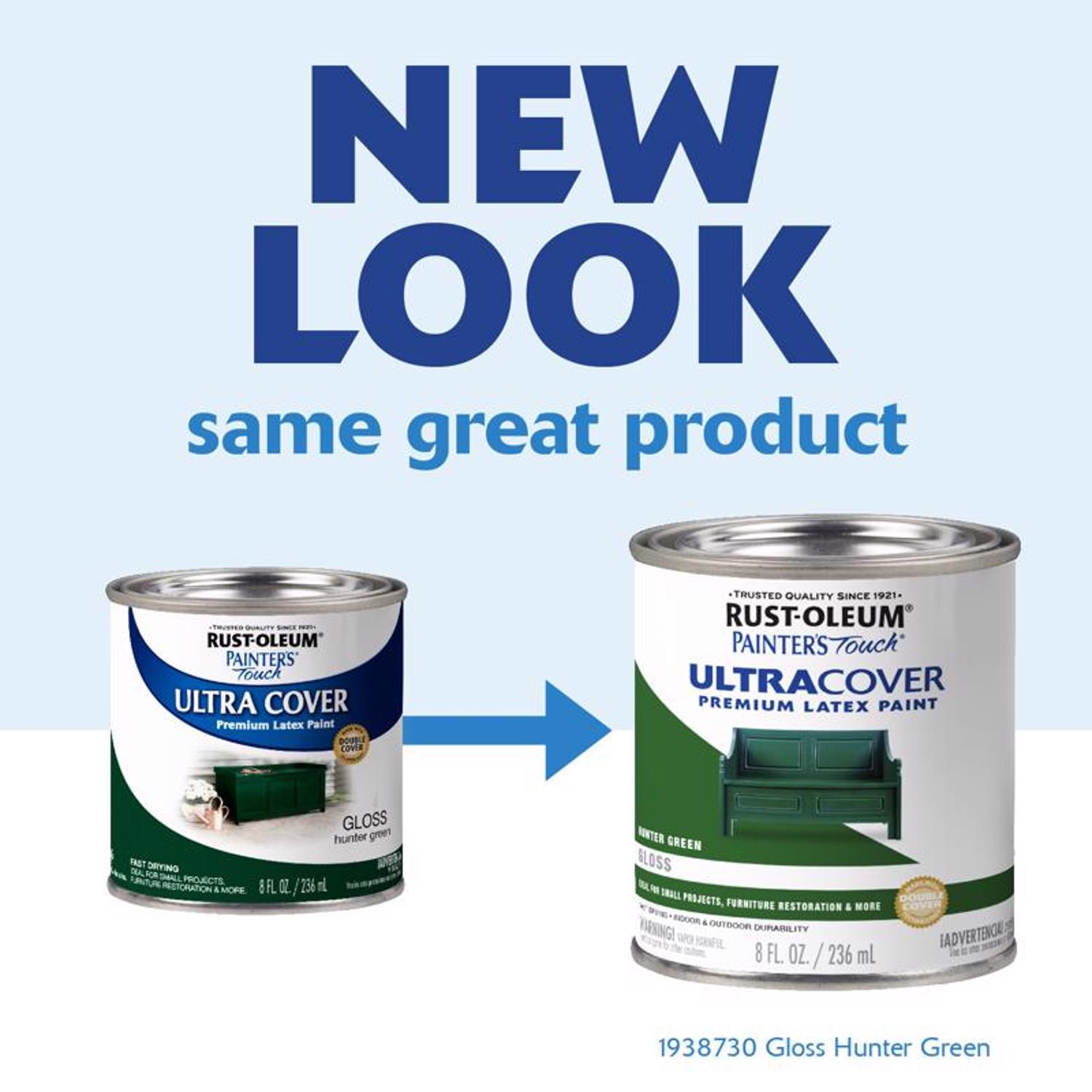 Rust-Oleum Painters Touch Ultra Cover Gloss Hunter Green Water-Based Paint Exterior and Interior 8 o