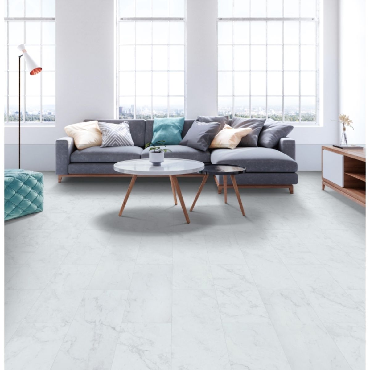 Emser Vinyl Tile Emcore LVP Reign White Matte 12x24