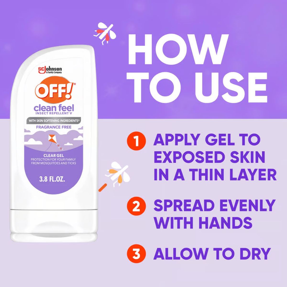 OFF! Clean Feel Insect Repellent Gel For Mosquitoes/Ticks 3.8 oz.