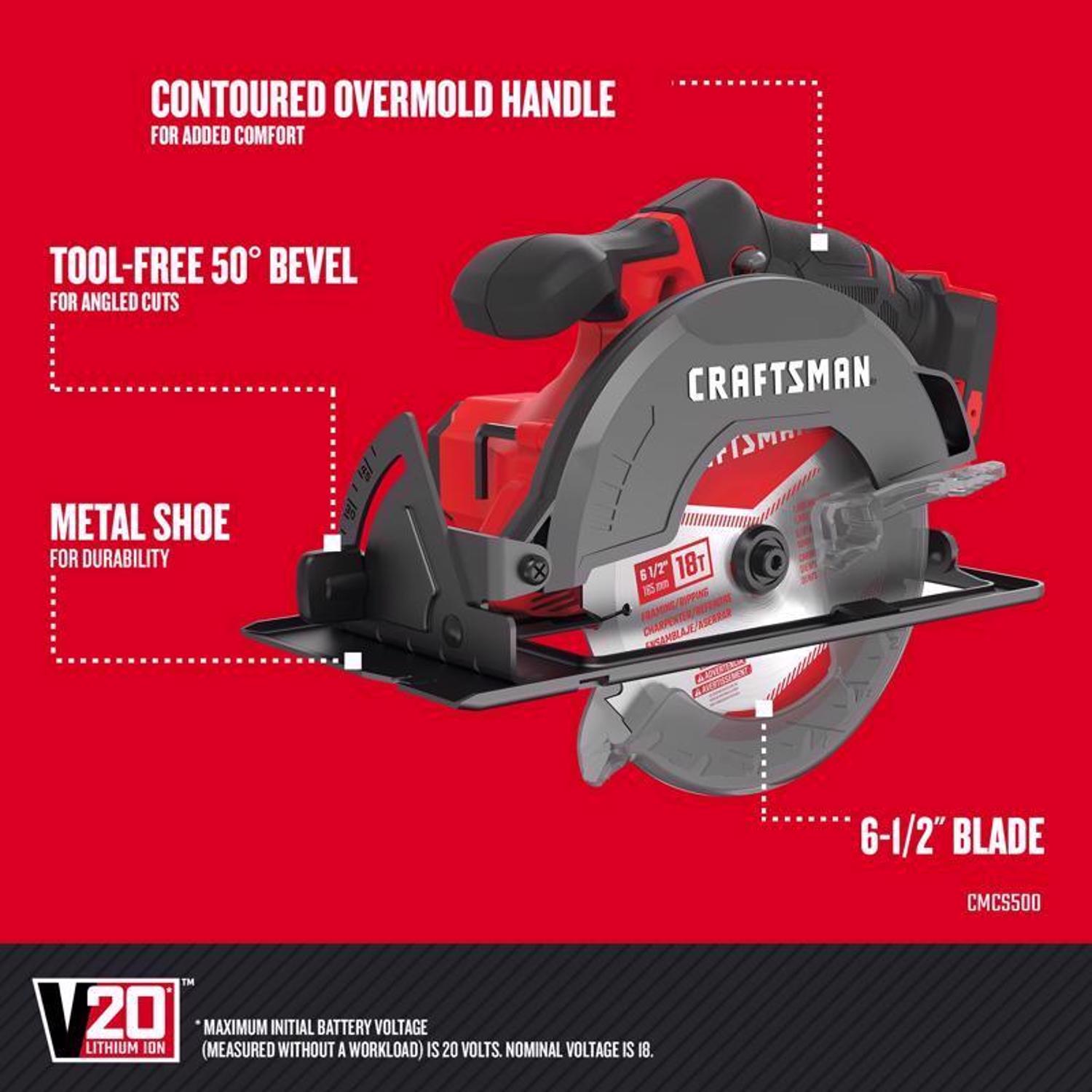 Craftsman V20 Cordless Brushed 5 Tool Combo Kit
