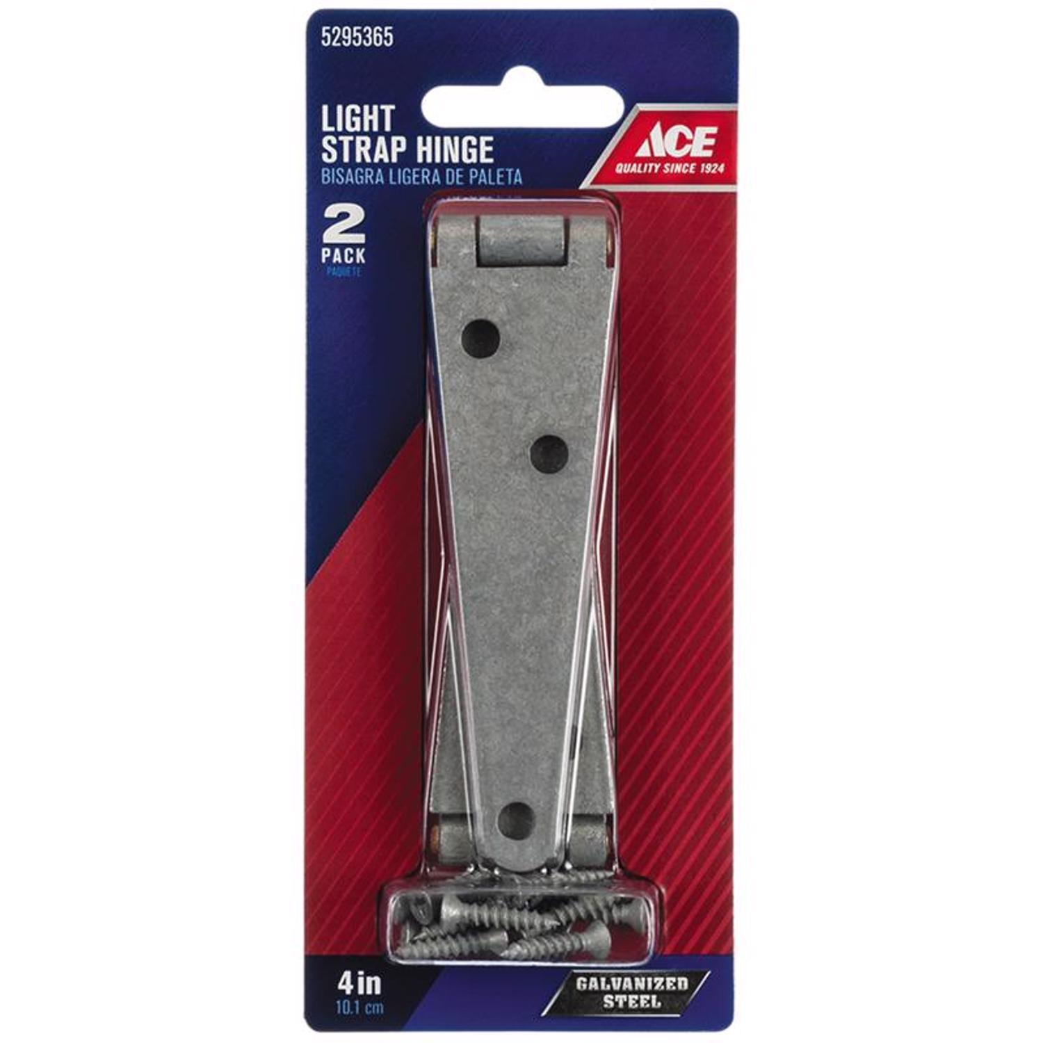 Ace 4 in. L Galvanized Light Duty Strap Hinge 2 pk